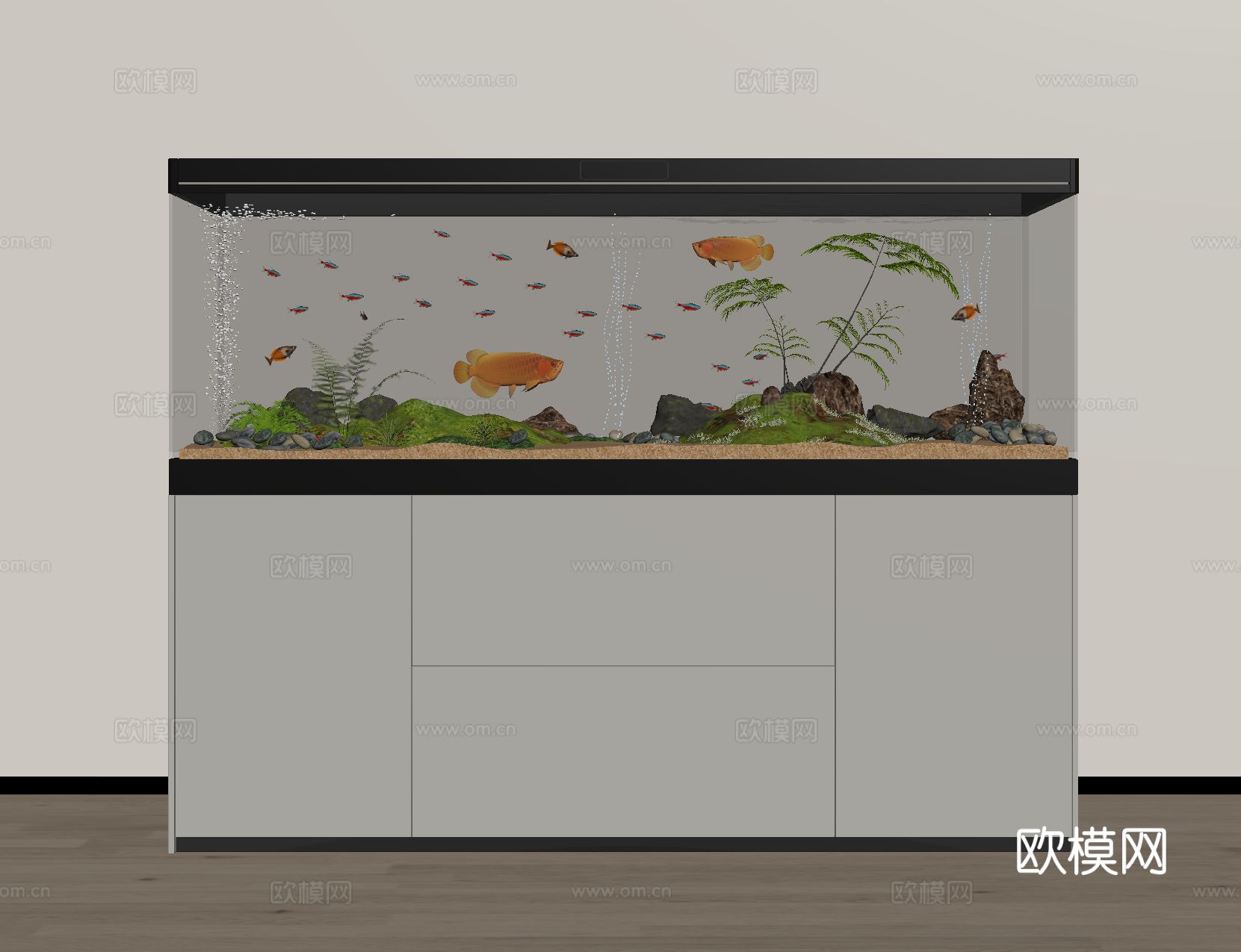 鱼缸水族su模型下载（渲染图2）