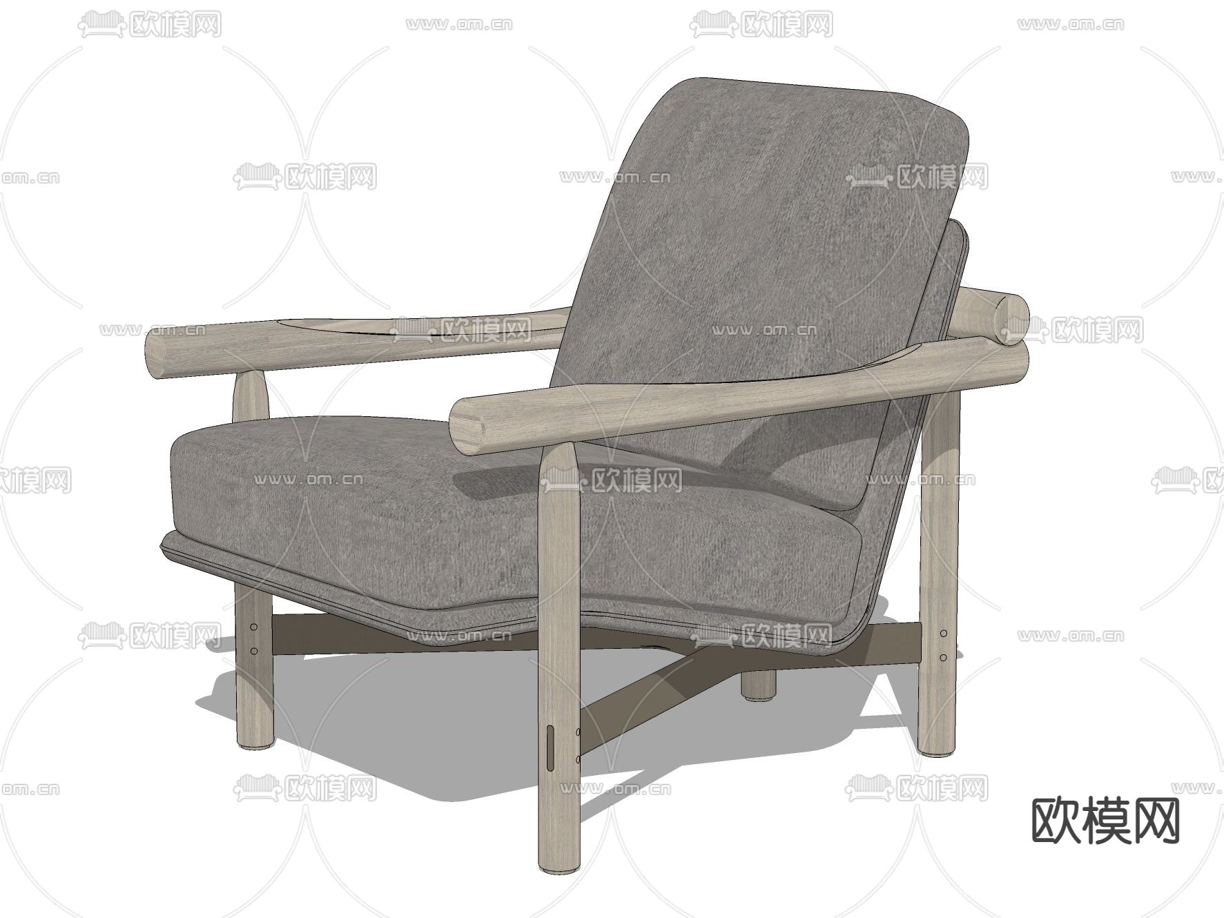 侘寂单人沙发su模型下载（渲染图2）