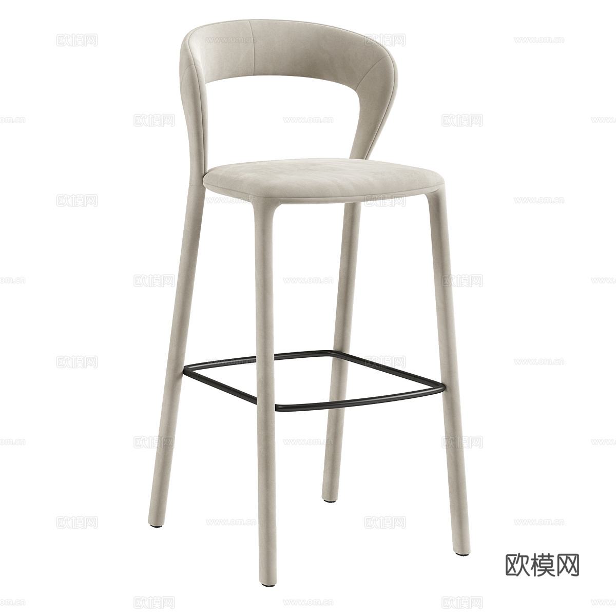 现代意式 Sama 布艺吧台椅3d模型