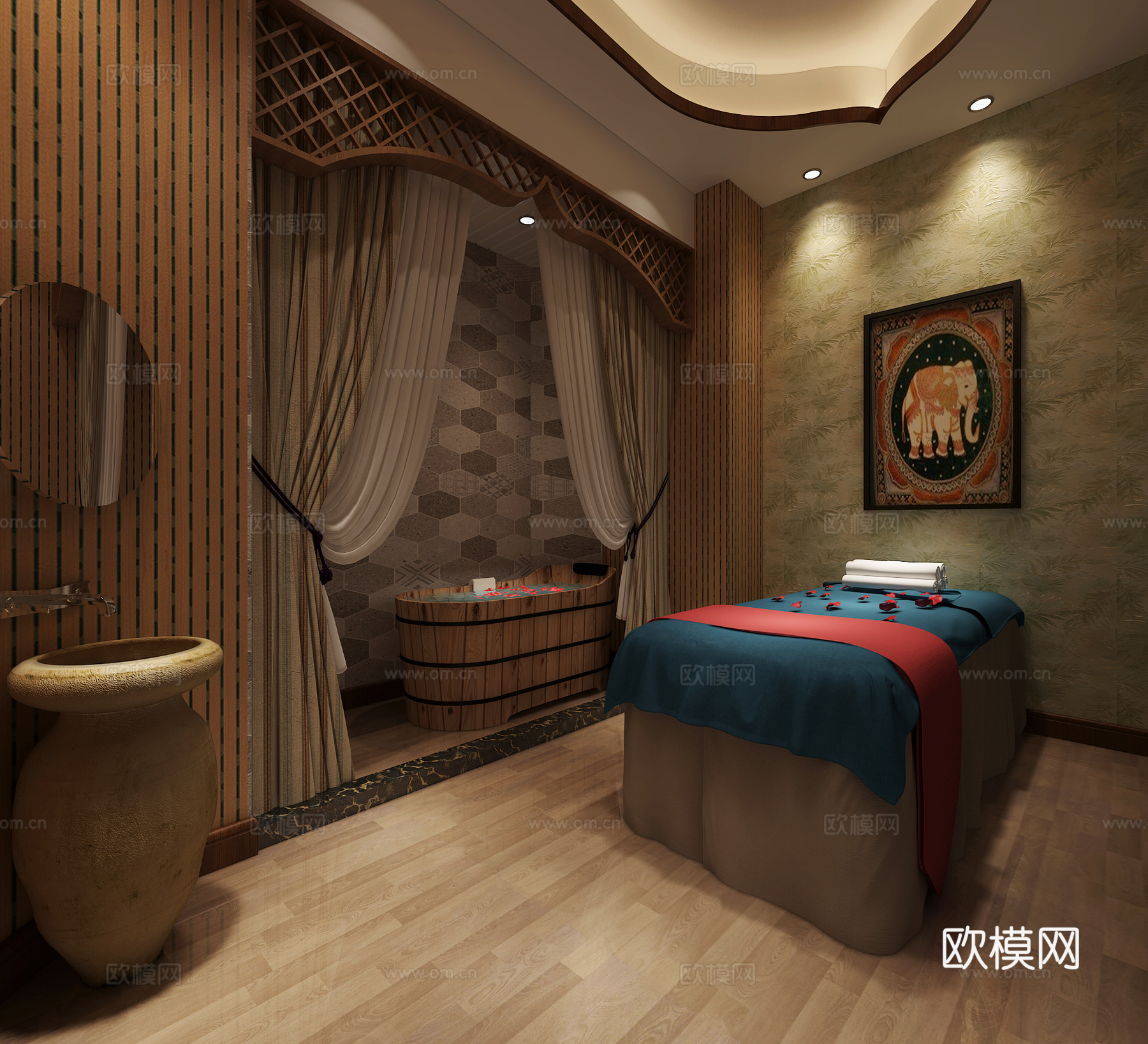 禅意中式包房3d模型