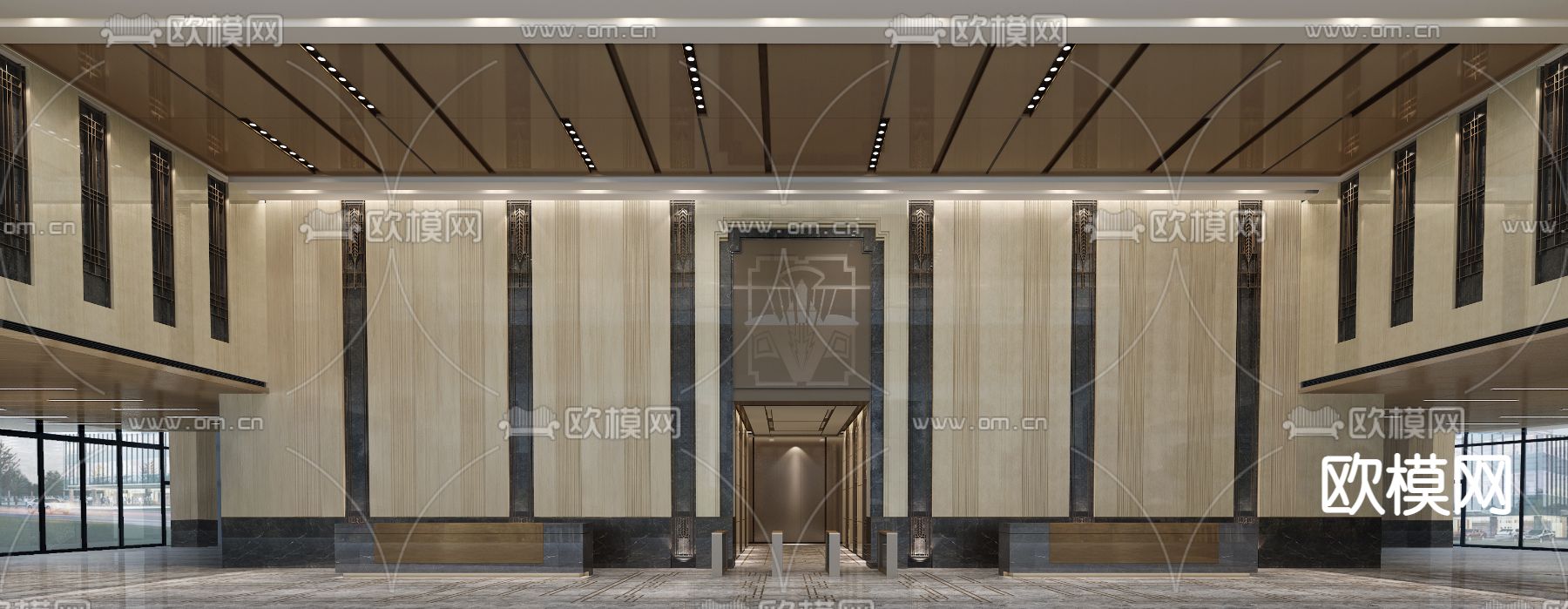 办公大堂su模型下载（渲染图1）