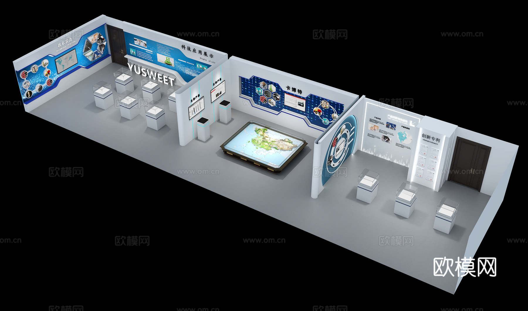 企业展厅科技展厅su模型下载（渲染图3）