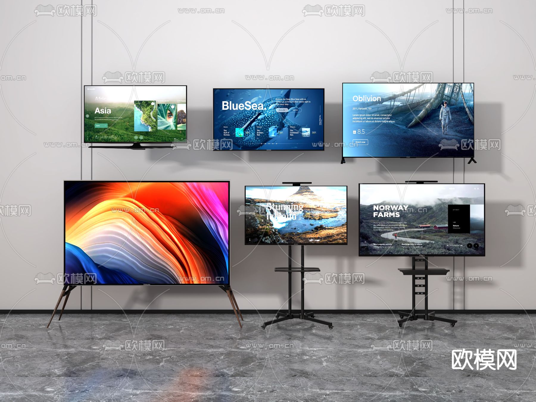 电视架su模型下载（渲染图1）