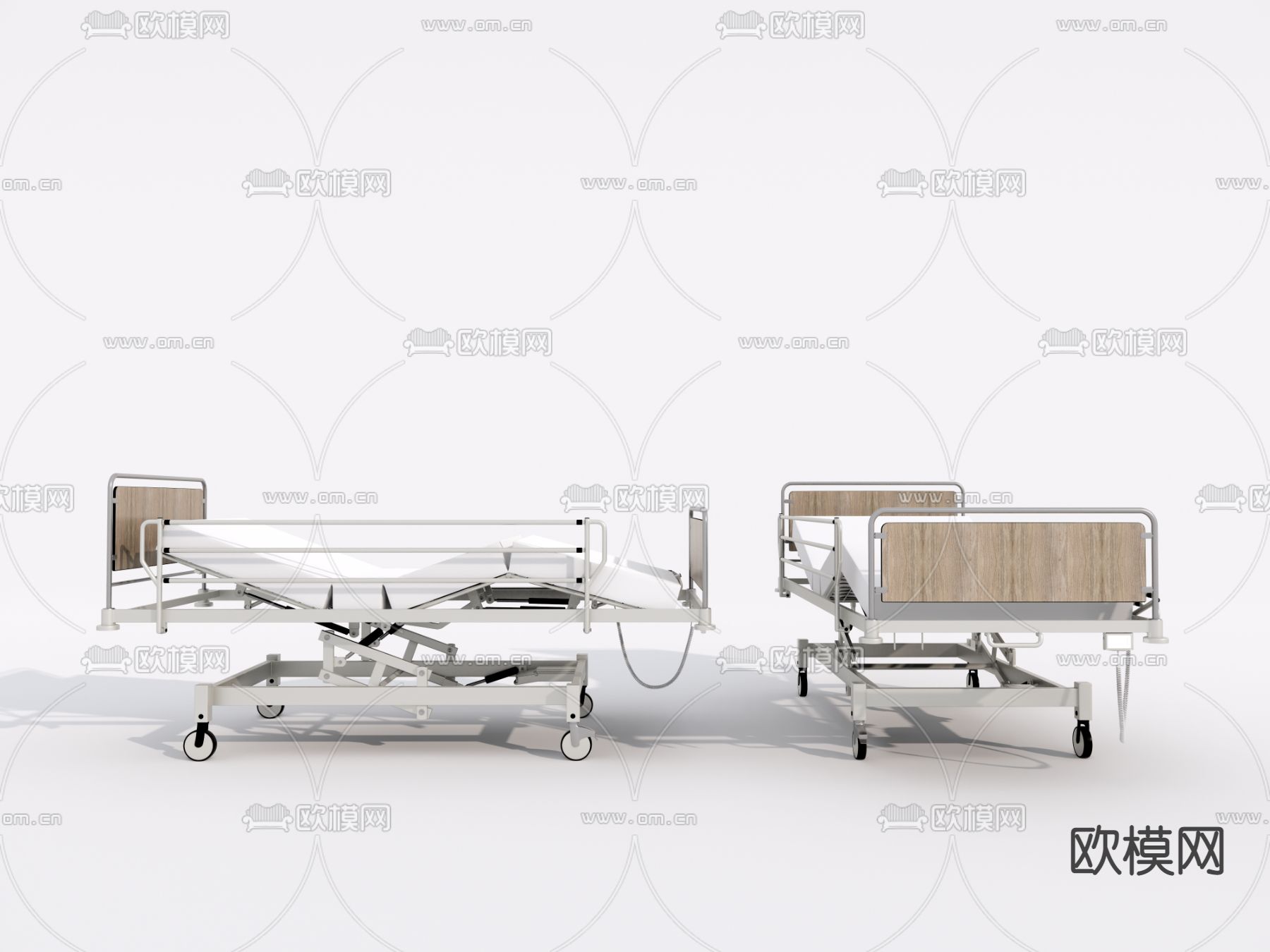 现代病床su模型下载（渲染图1）