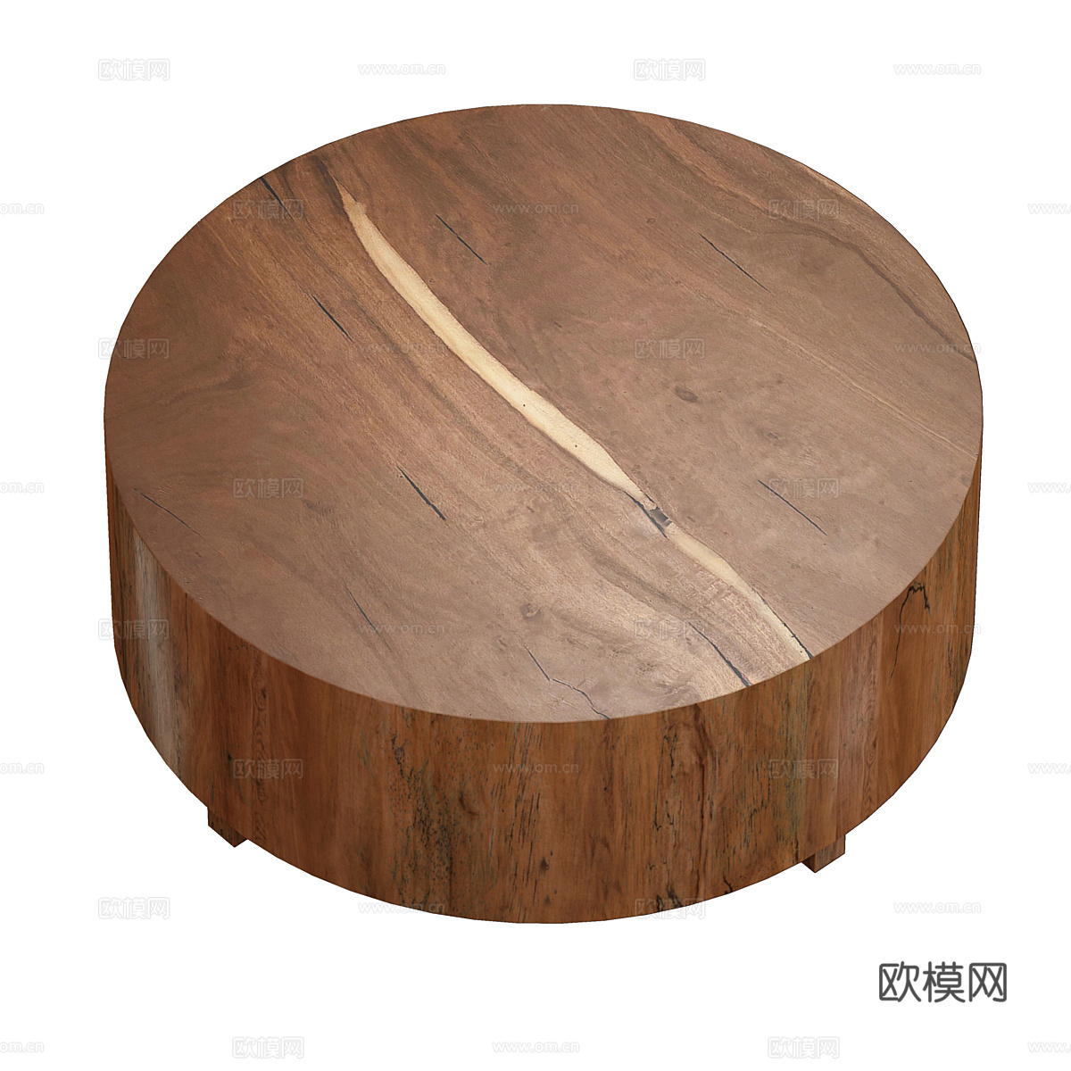现代意式实木圆茶几3d模型