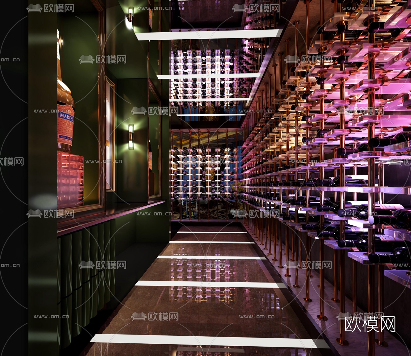 后现代酒吧过道3d模型下载