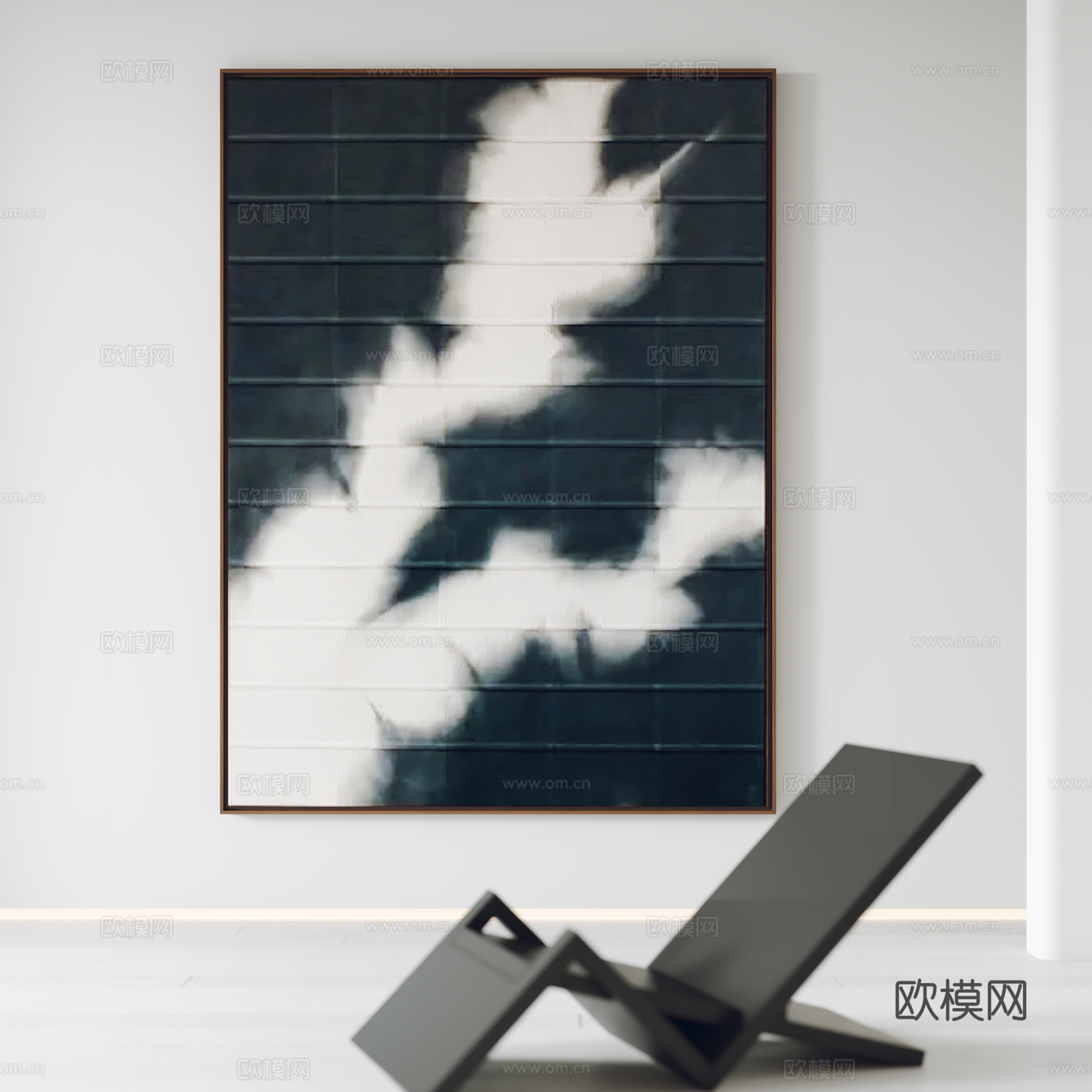 现代挂画 装饰画 休闲椅3d模型