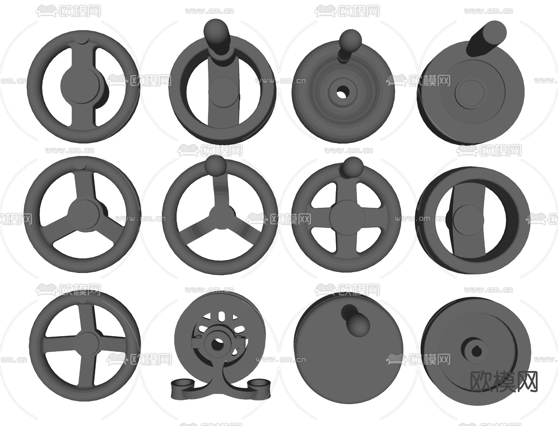 手摇轮 手轮 把手 拉手su模型