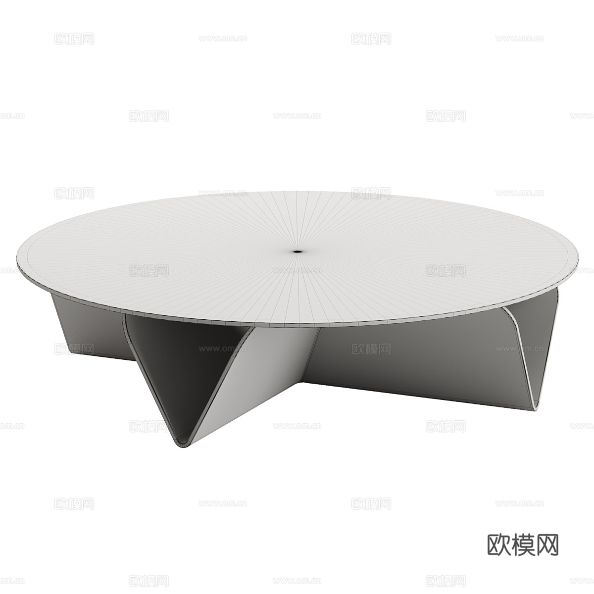 现代意式极简玻璃圆茶几3d模型