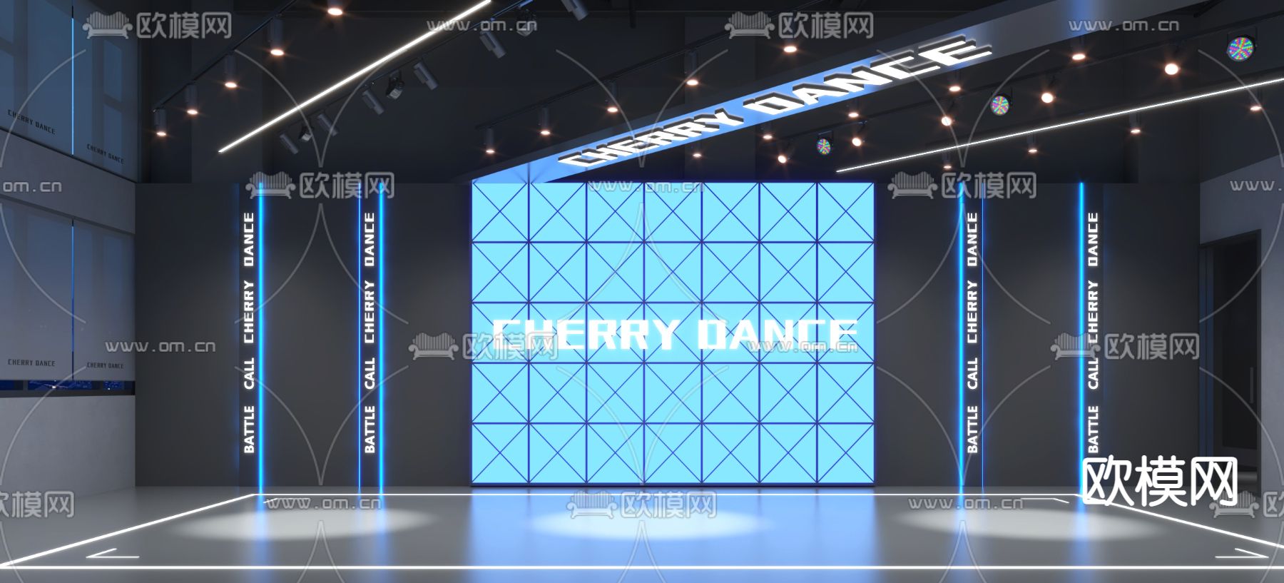 舞蹈教室 街舞培训3d模型下载（渲染图1）