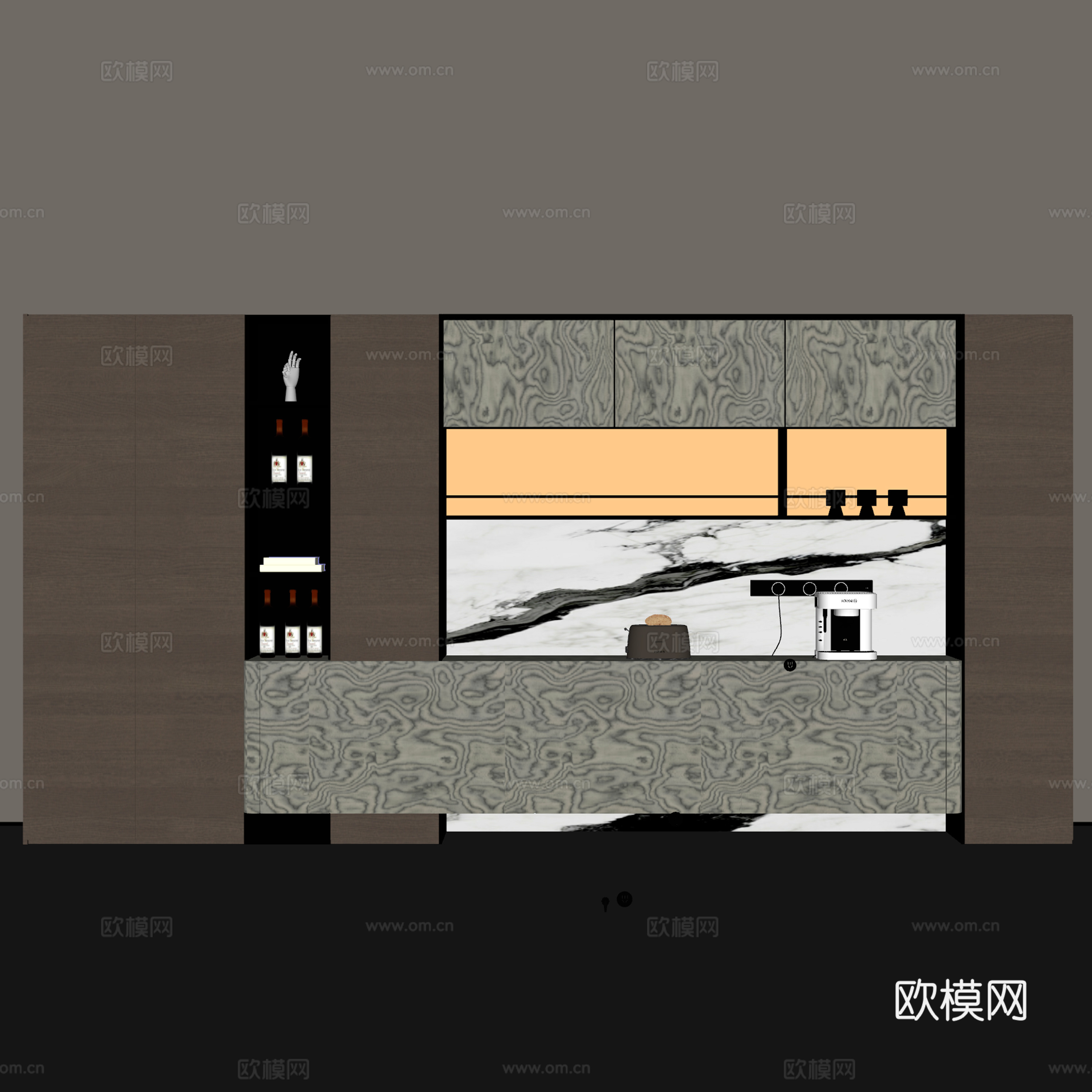 现代餐边柜su模型