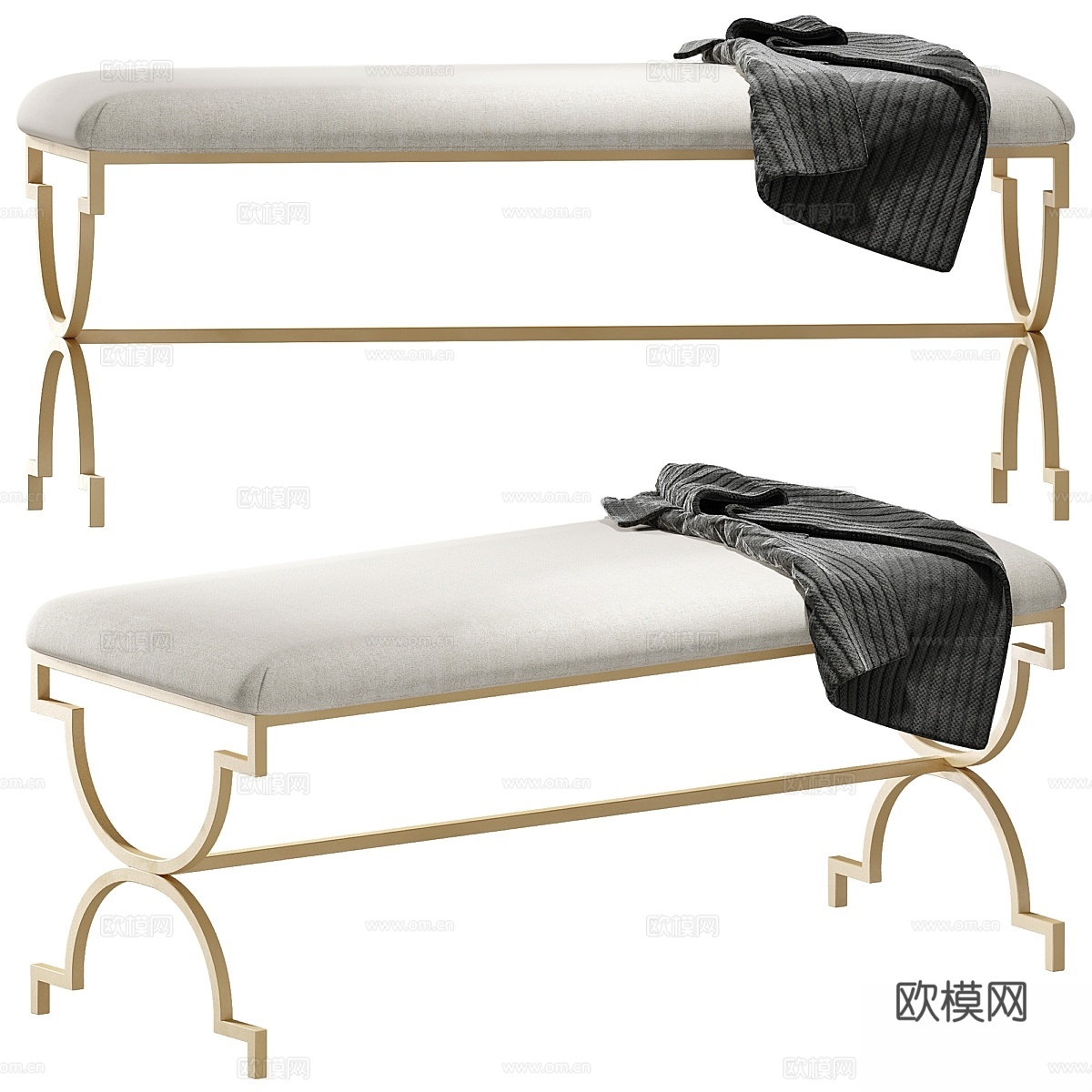 长凳 Lorrain Cazarina3d模型