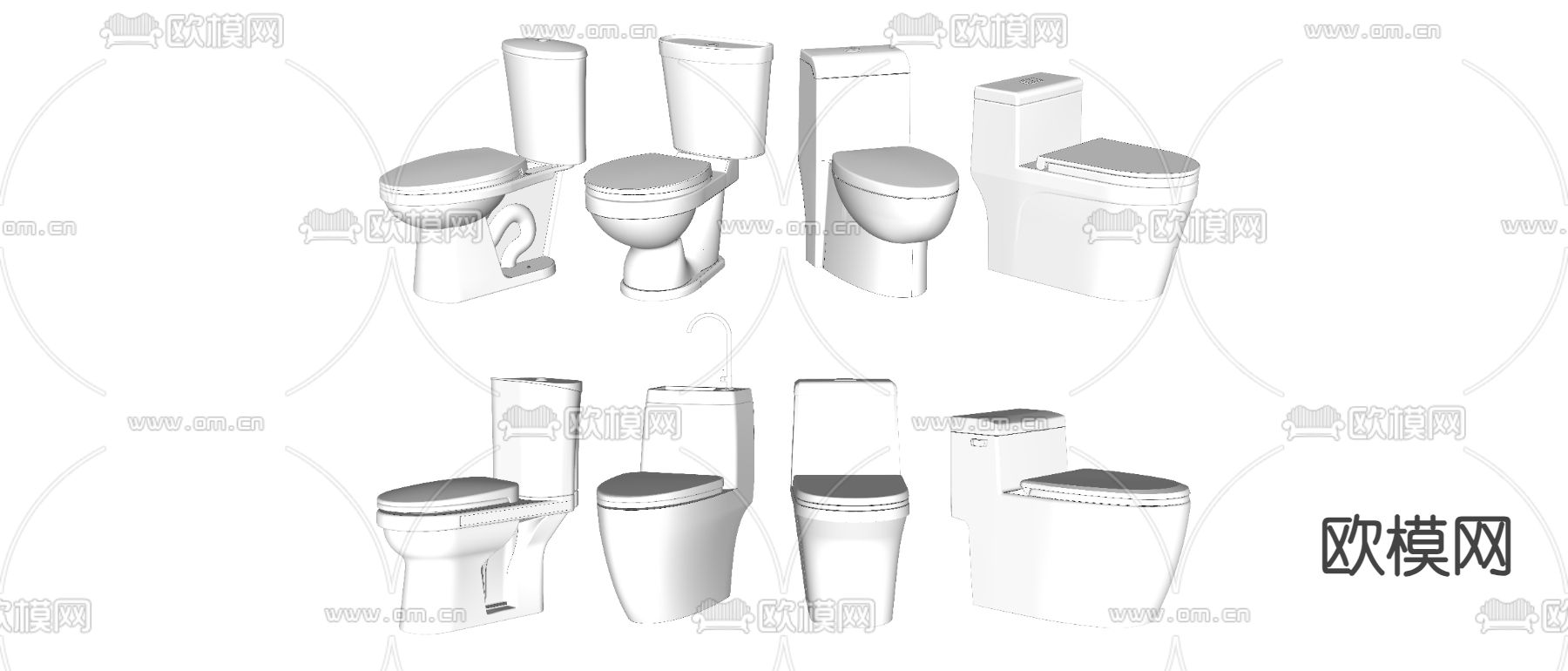 马桶 座便器 洁具su模型