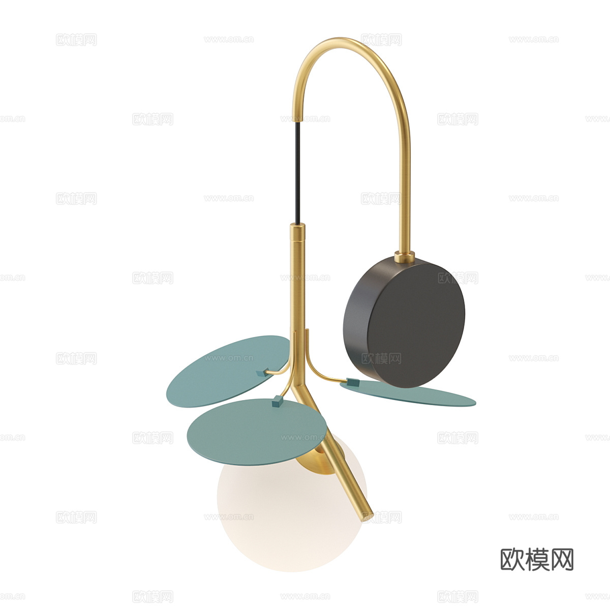 现代轻奢金属玻璃儿童壁灯3d模型