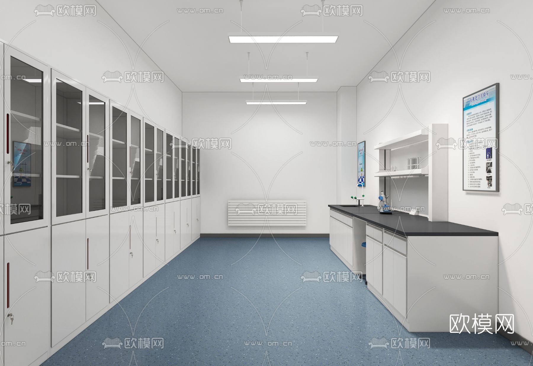 现代学校化学实验室3d模型下载