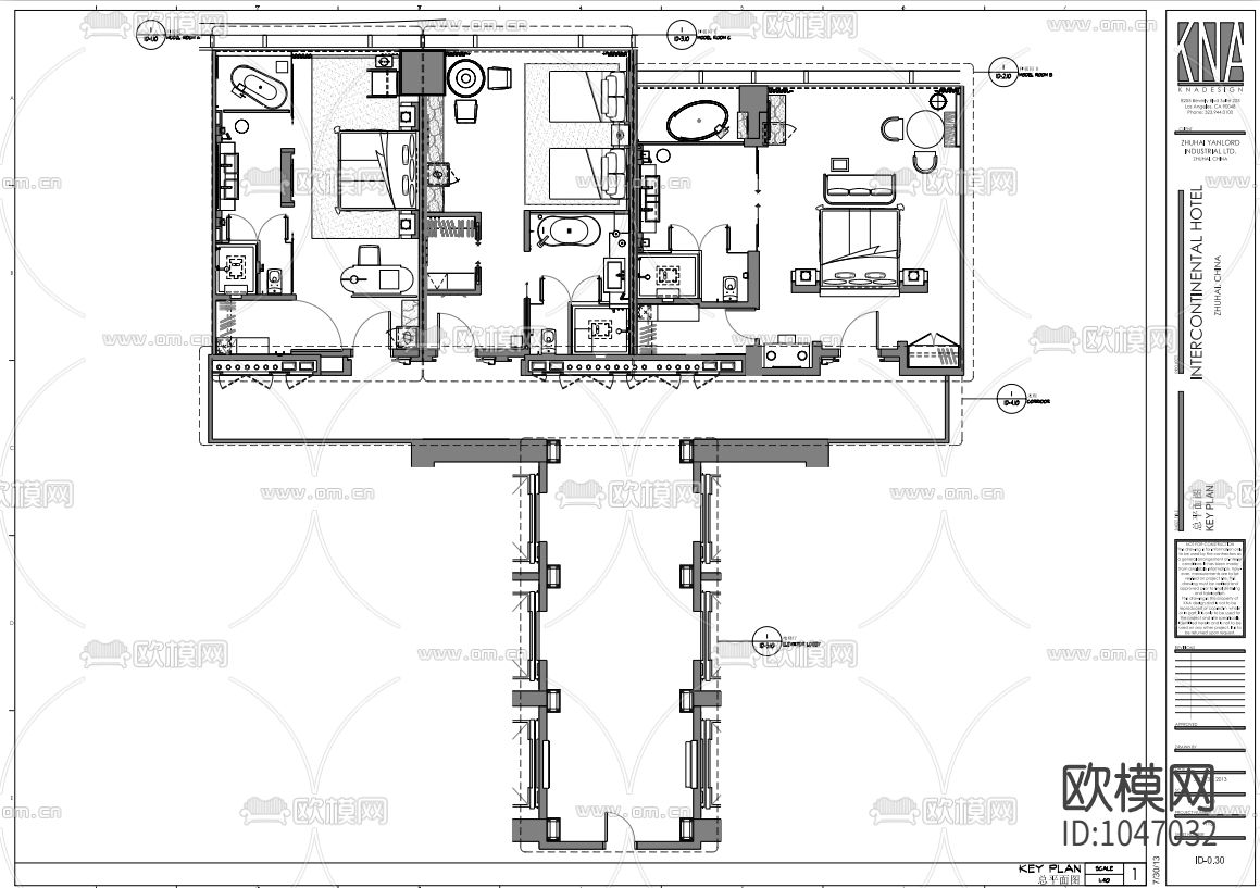 CCD&KNA珠海洲际设计方案-样板房方案+施工图+物料书下载（渲染图1）