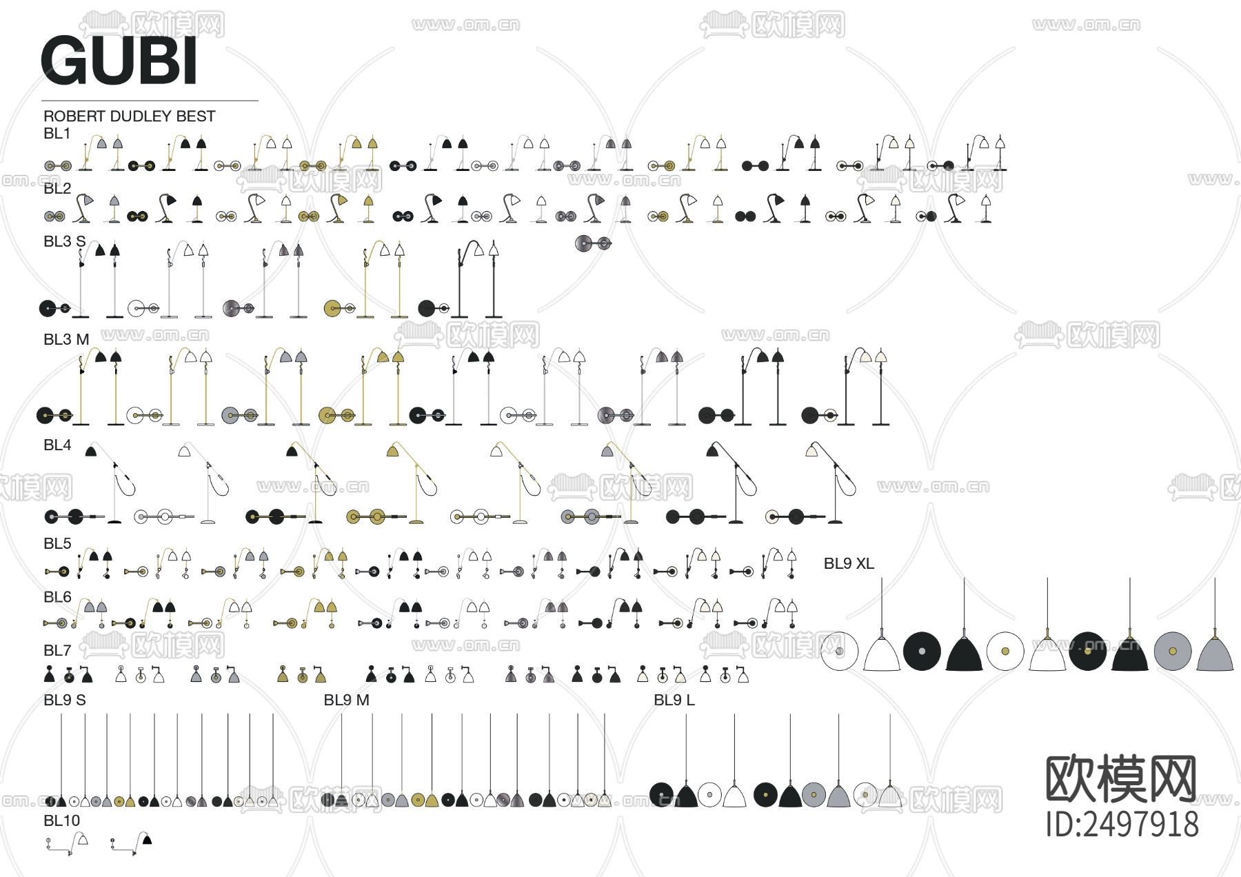 国外家具颜色填充模块cad图库下载（渲染图1）