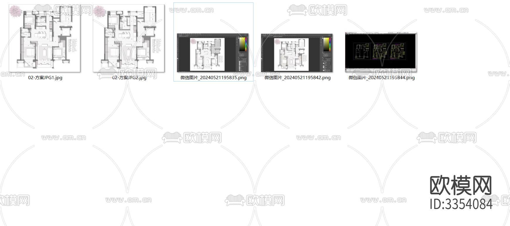 133㎡三室常规户型创新平面优化案例源文件下载（渲染图6）