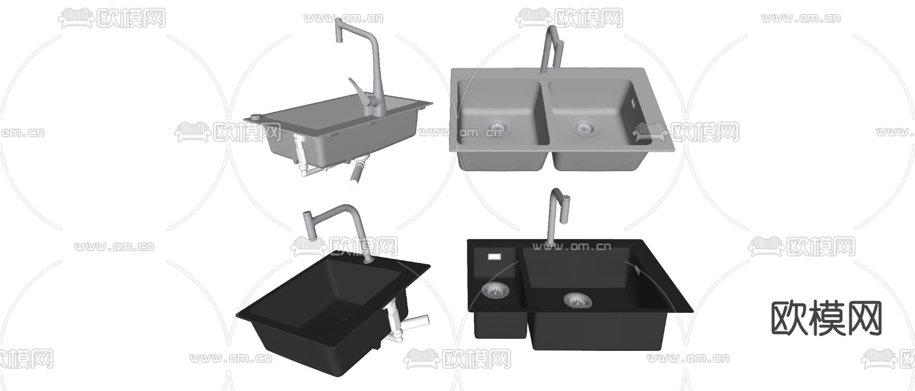 水槽 洗菜池 洗碗池u模型