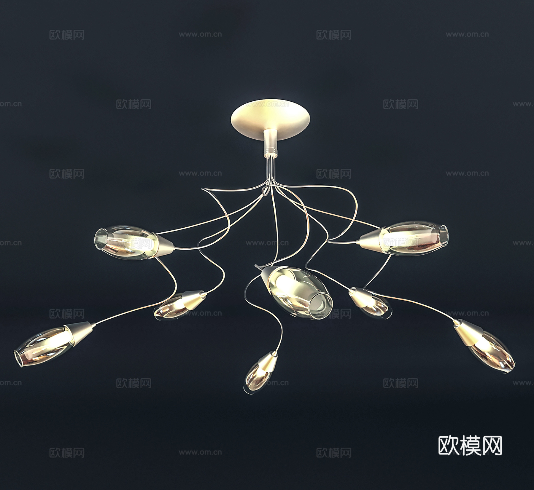 现代吊灯  玻璃吊灯  创意小吊灯su模型