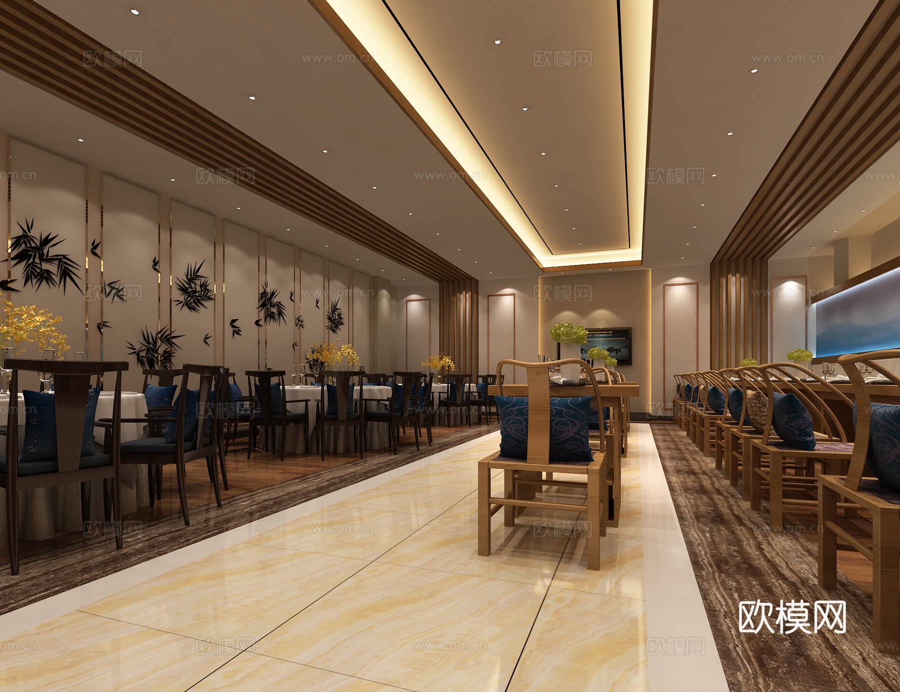 餐厅3d模型下载（渲染图1）