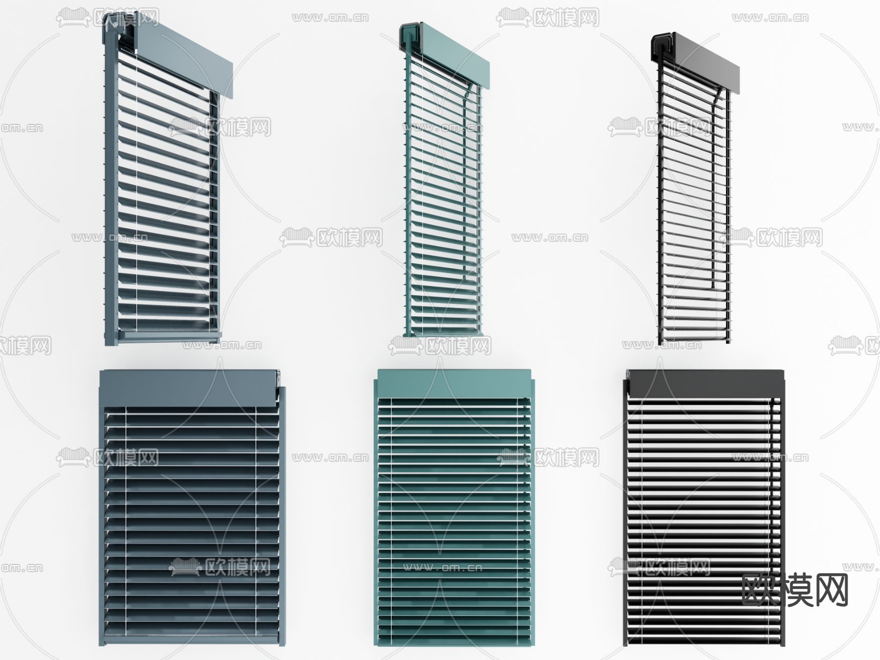 现代百叶窗 遮阳帘 窗帘su模型