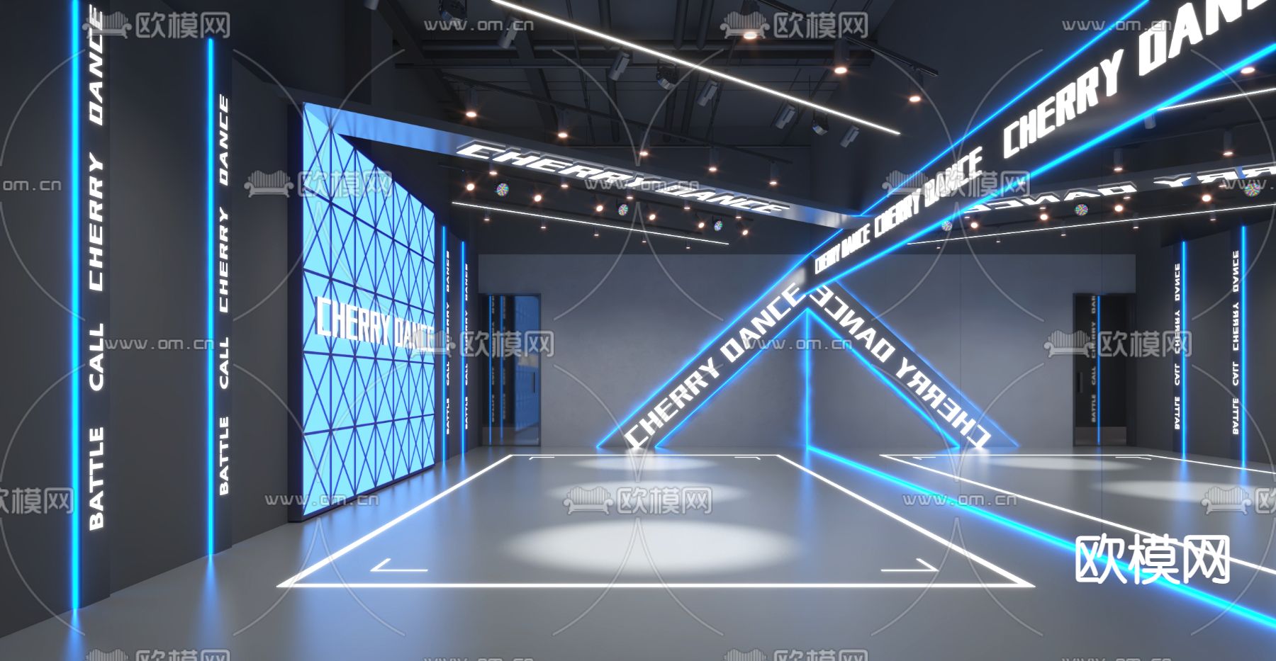 舞蹈教室 街舞培训3d模型下载（渲染图2）