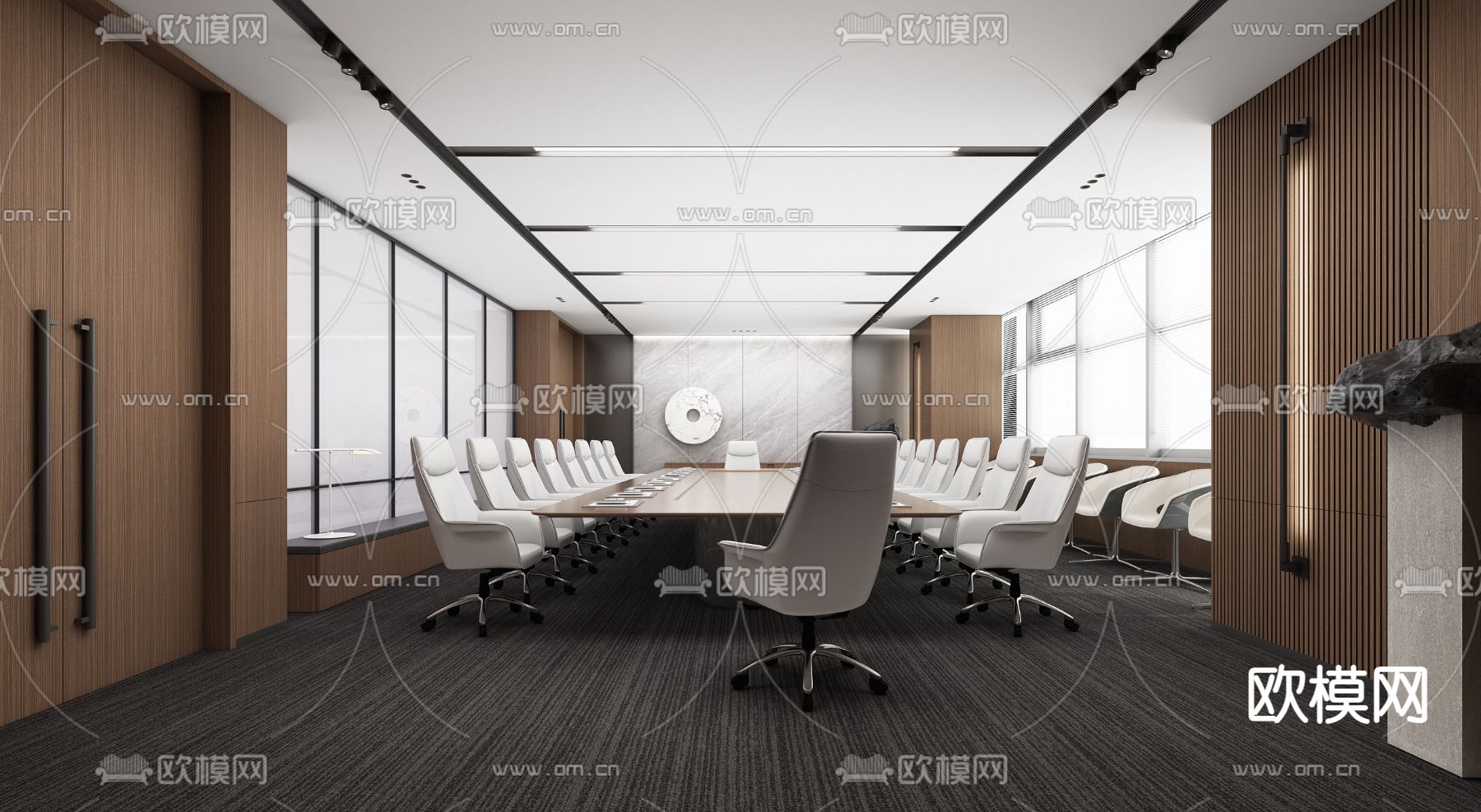 现代会议室3d模型下载（渲染图2）