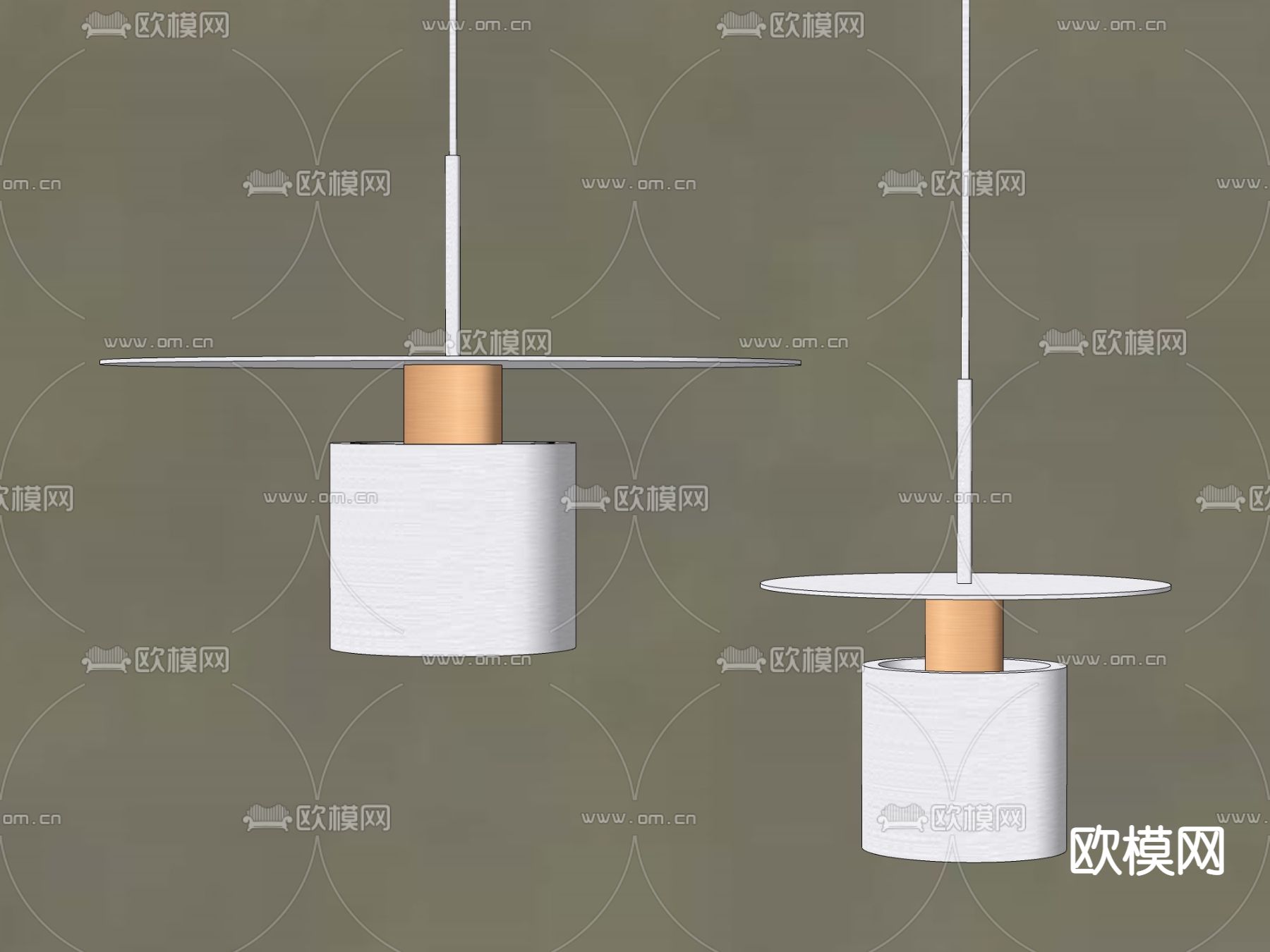 现代轻奢吊灯su模型下载（渲染图2）