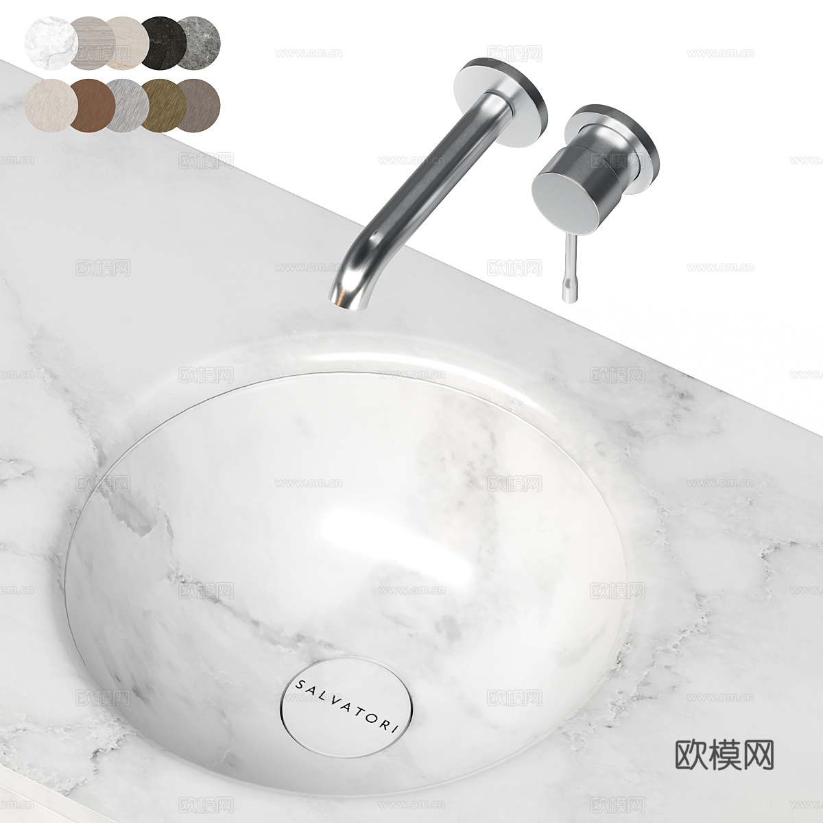 现代意式 SALVATORI 洗脸盆3d模型