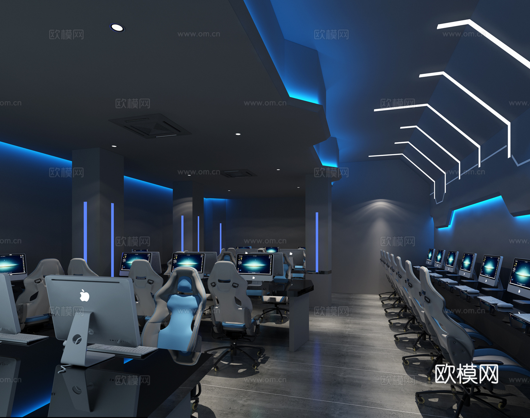 现代网咖 网吧 电竞 娱乐场所3d模型