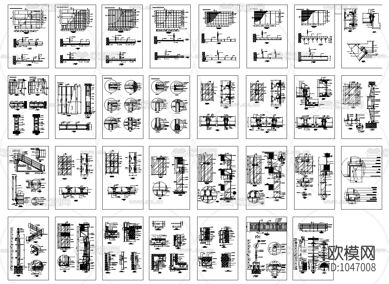 常用立面吊顶剖面节点下载（渲染图5）