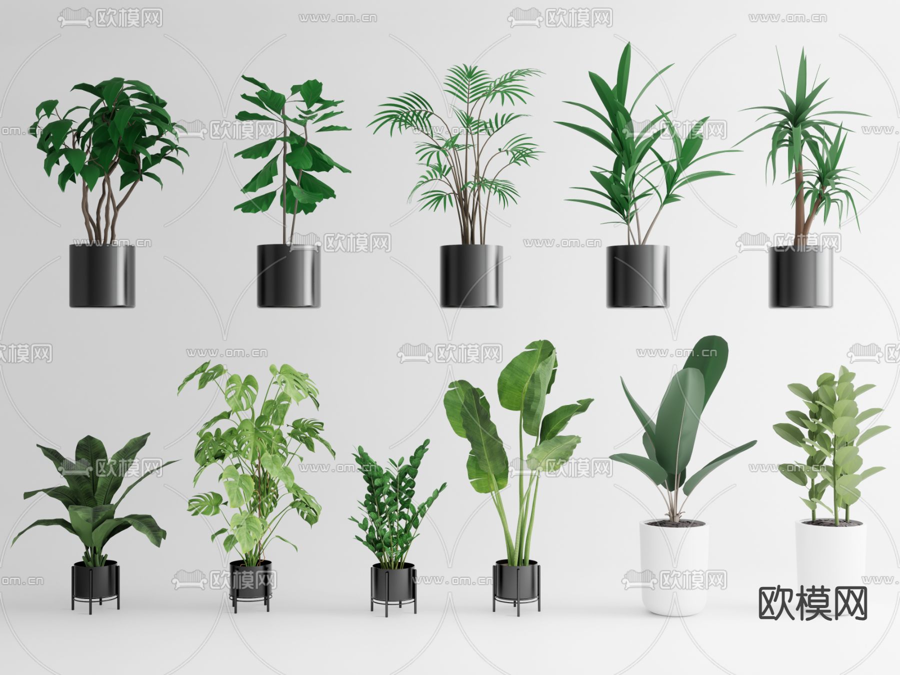绿植 盆栽 花盆su模型