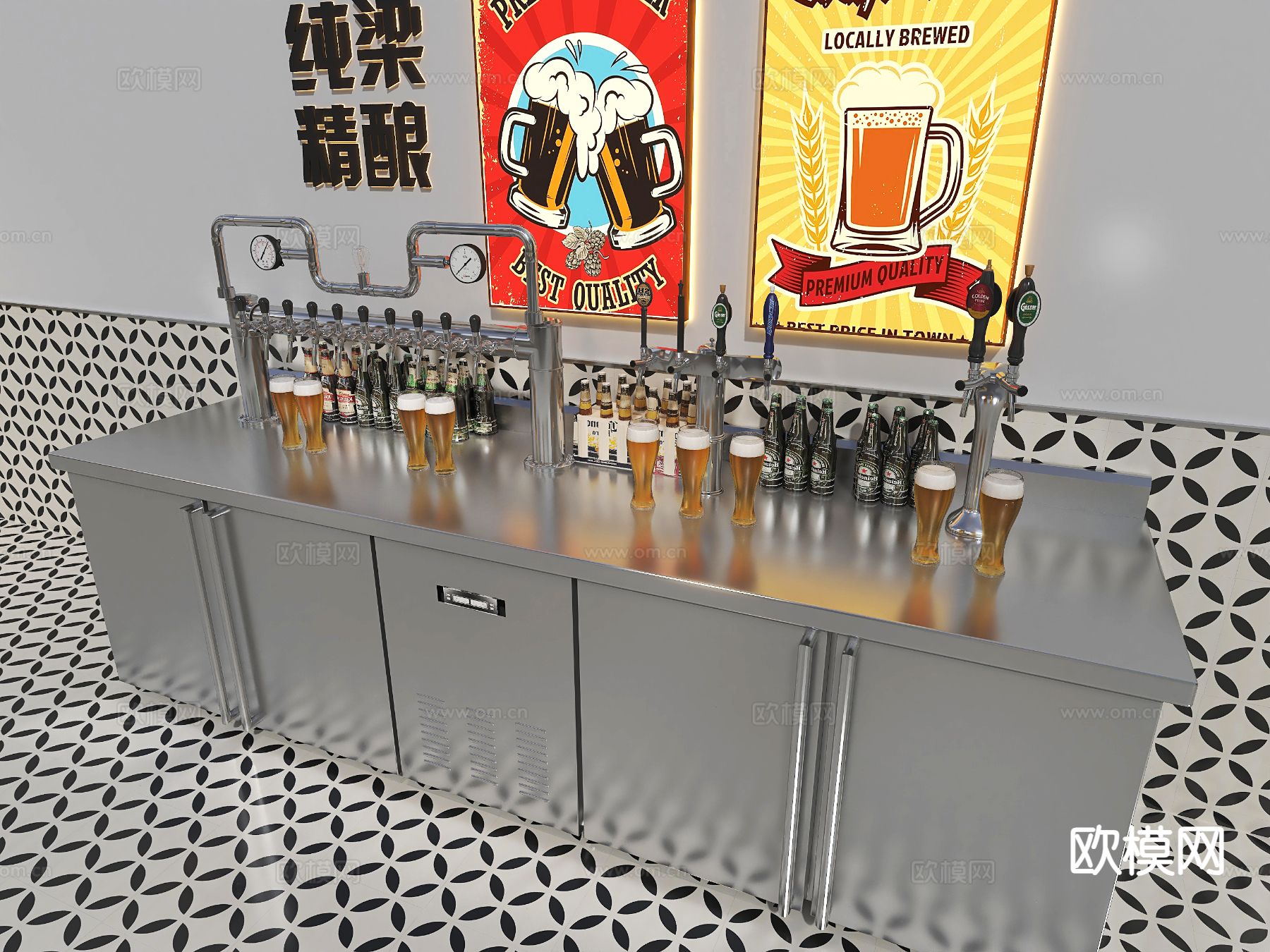 扎啤机 酿酒机 精酿机 啤酒机su模型下载（渲染图3）