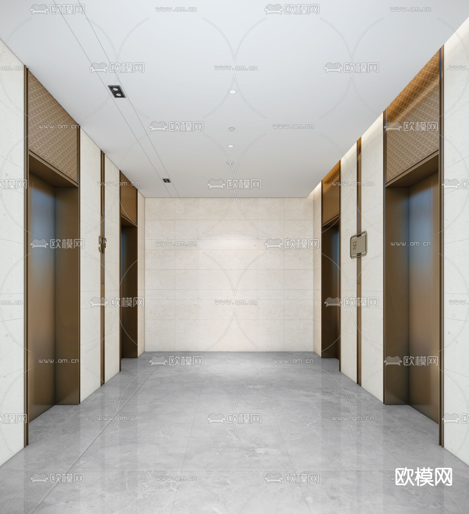 办公楼电梯厅 电梯间3d模型下载