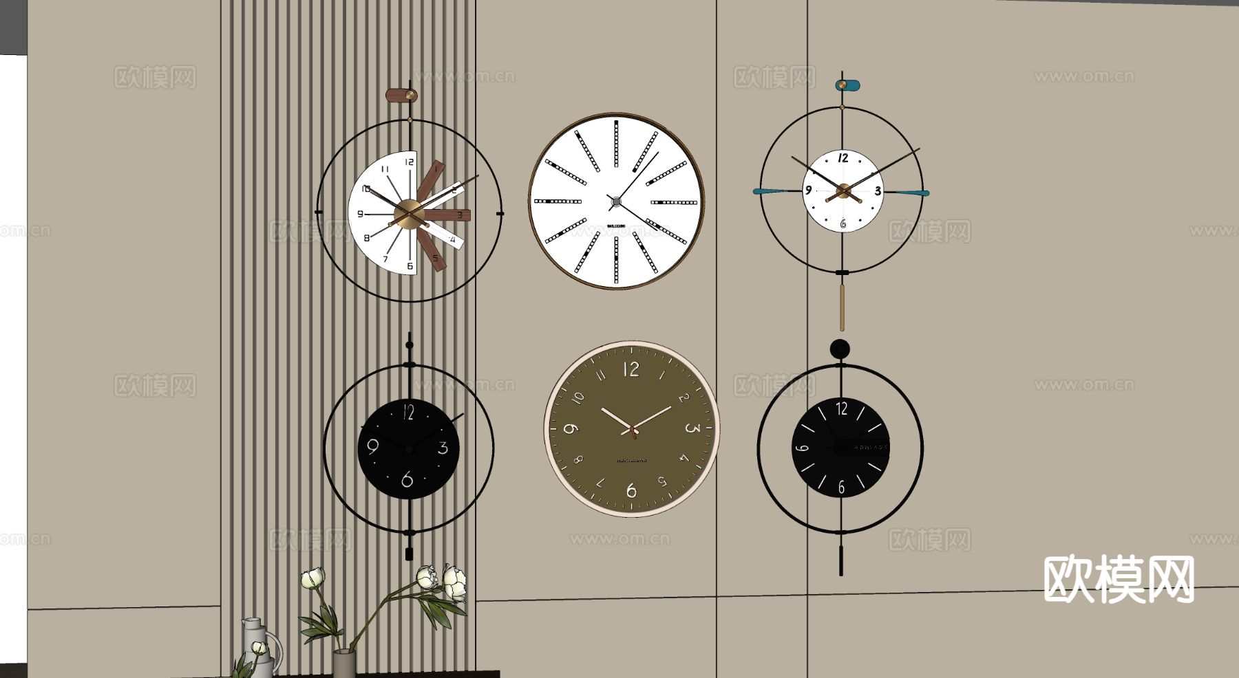 钟表 挂钟su模型下载（渲染图1）
