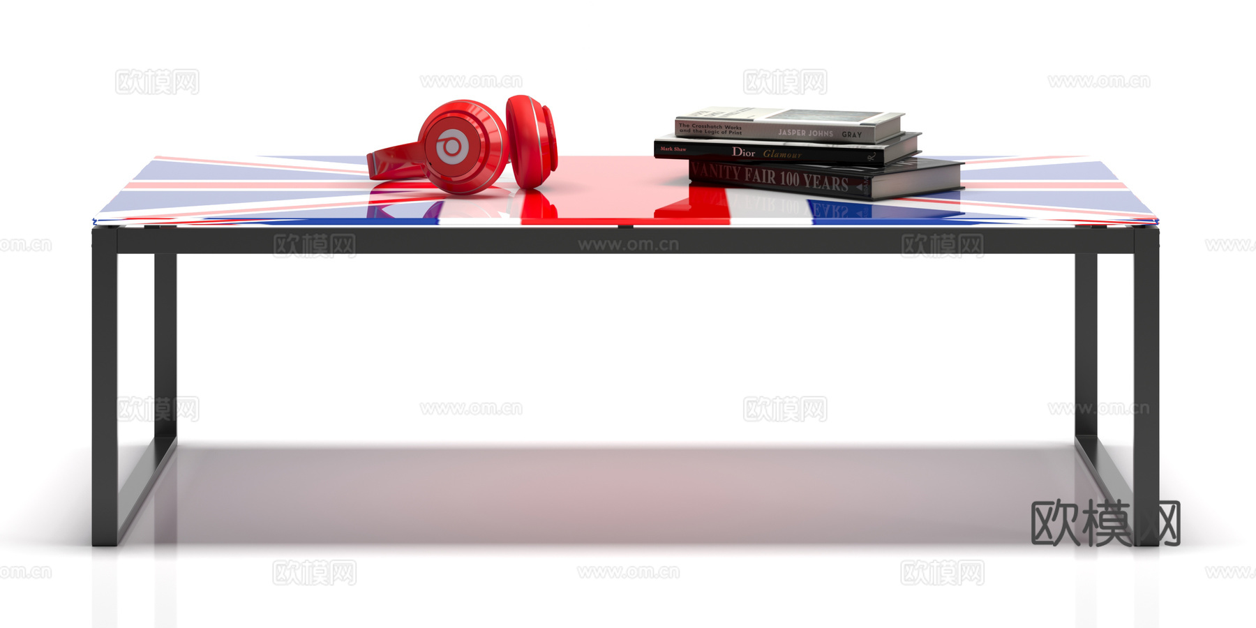 现代茶几 摆件组合3d模型