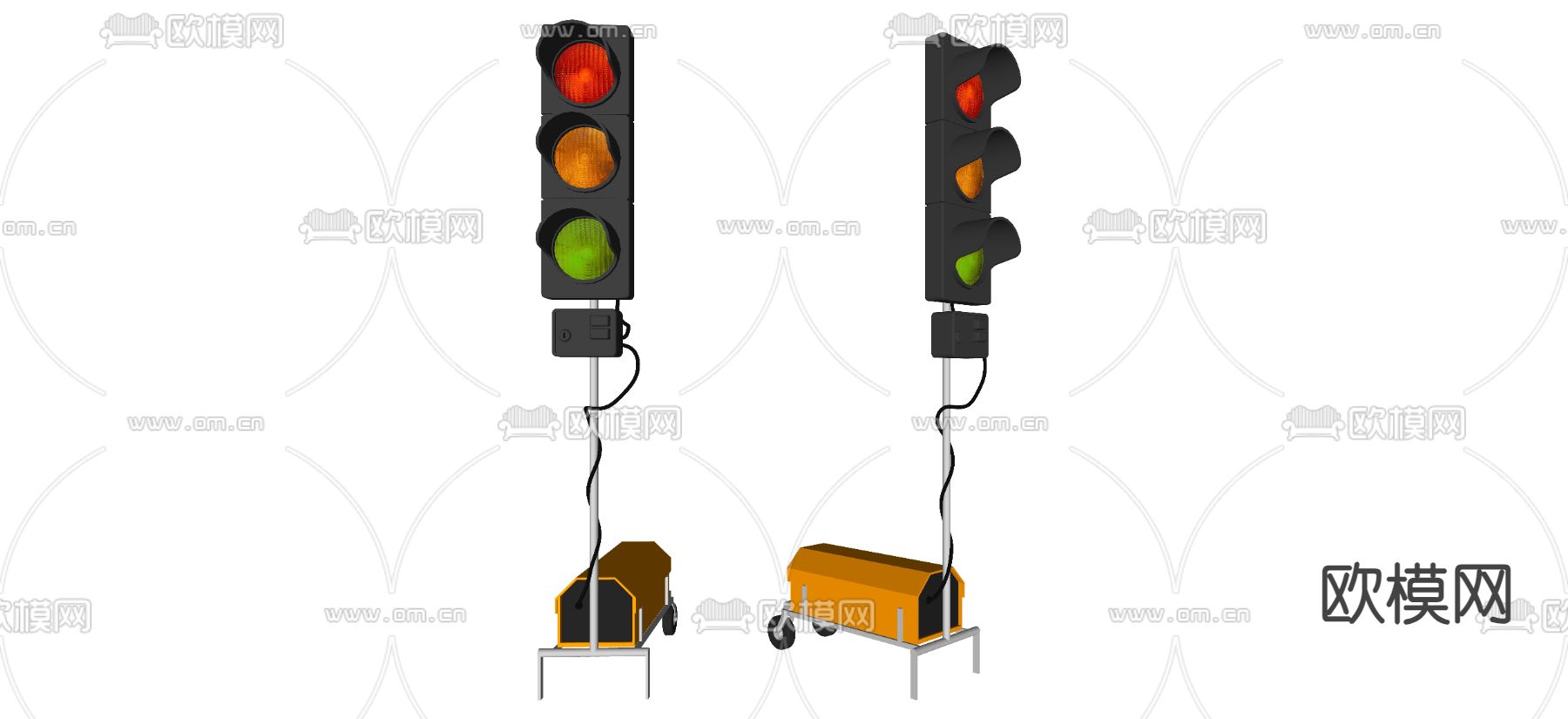 红绿灯设备 交通信号灯 交通设施su模型