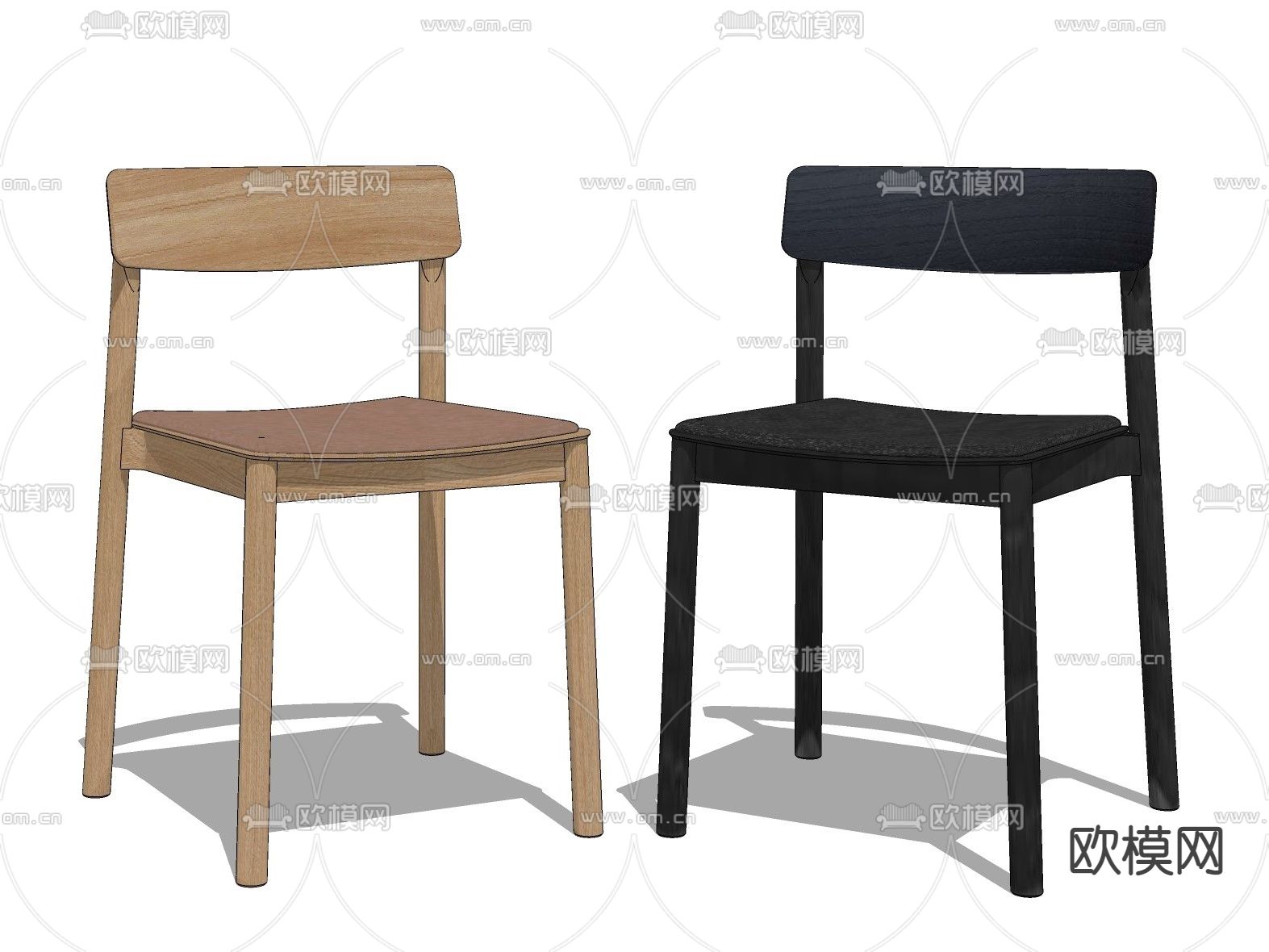 北欧餐椅单椅su模型下载（渲染图2）