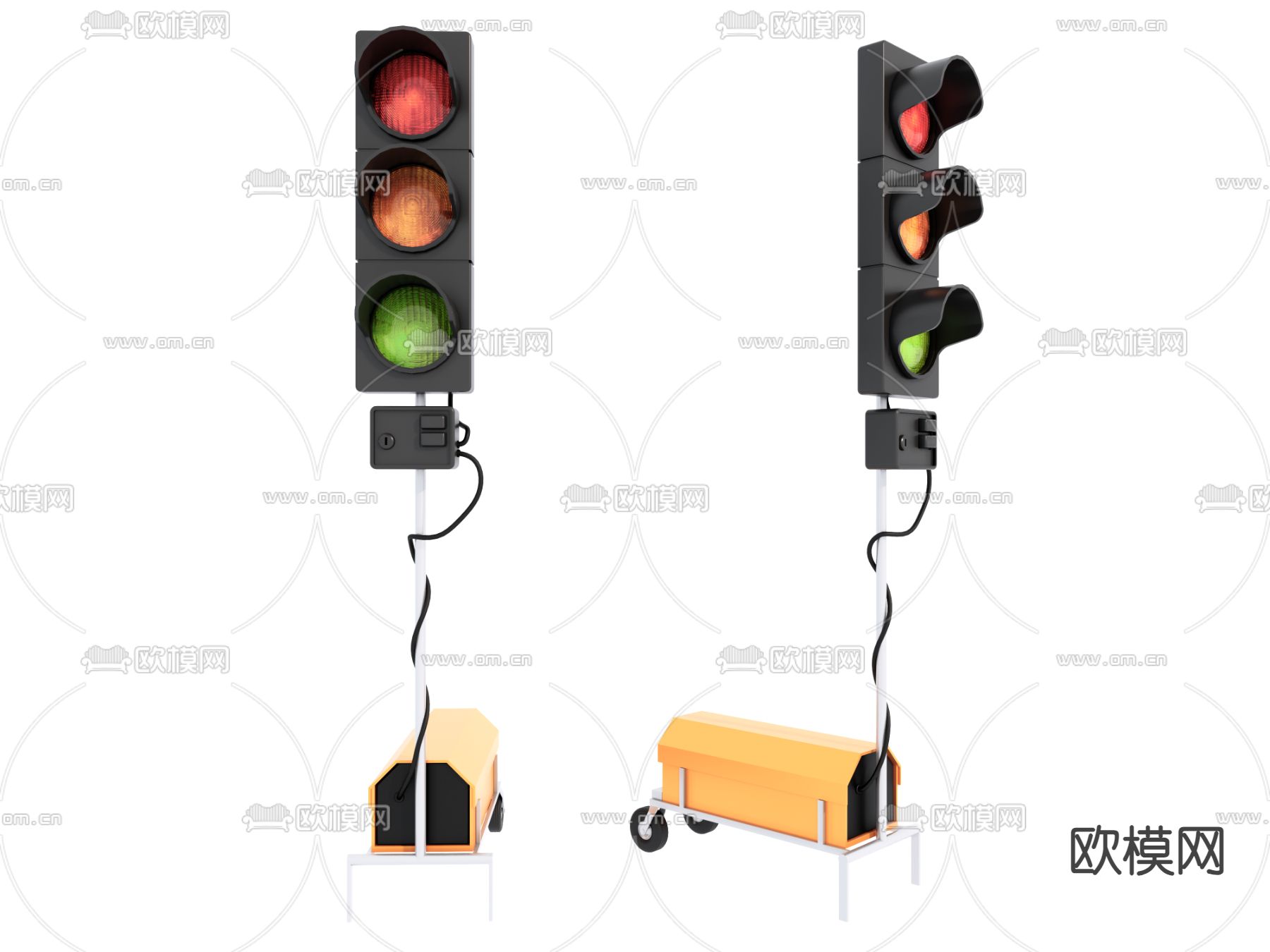 红绿灯设备 交通信号灯 交通设施su模型