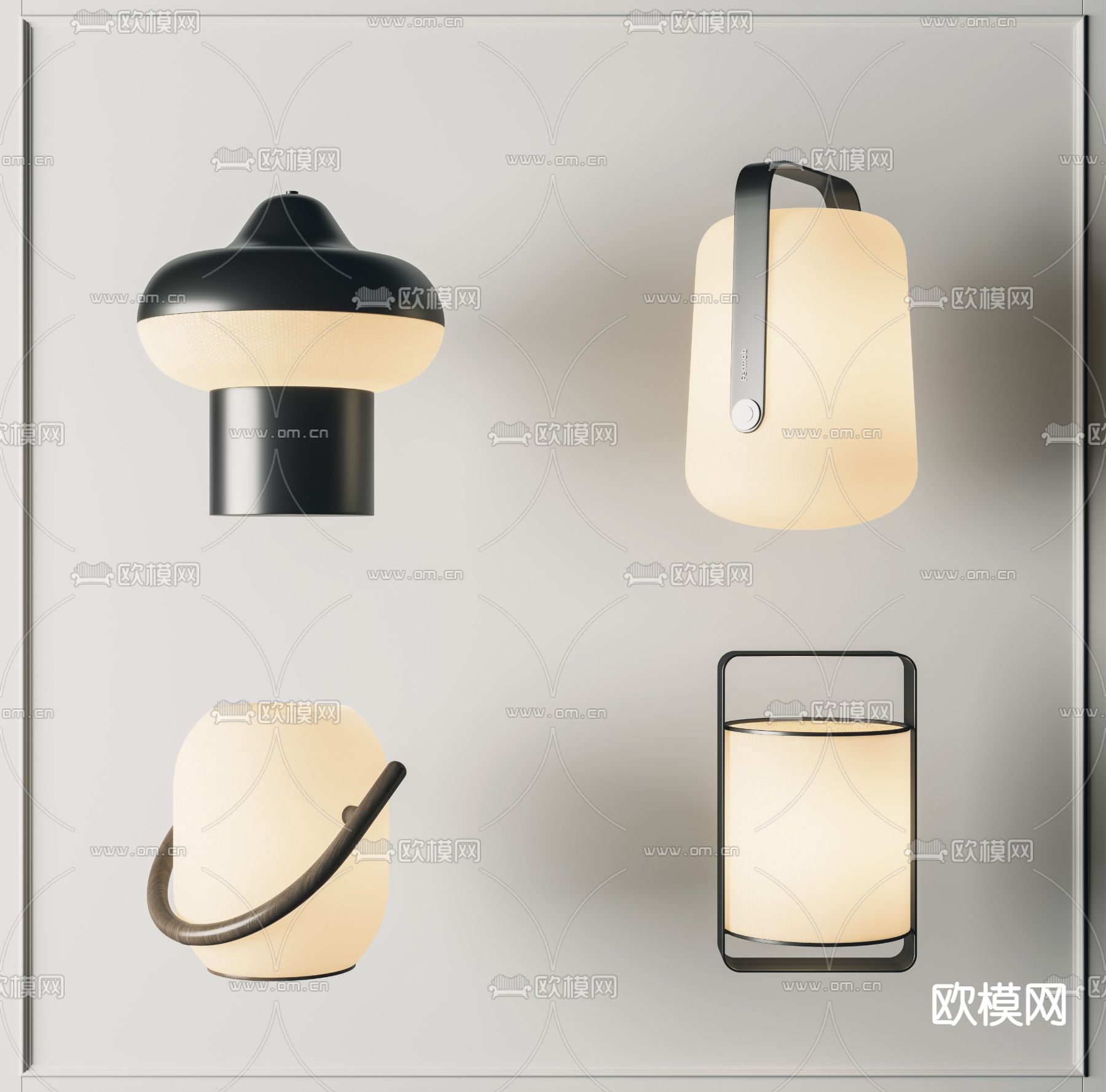 现代轻奢台灯3d模型下载