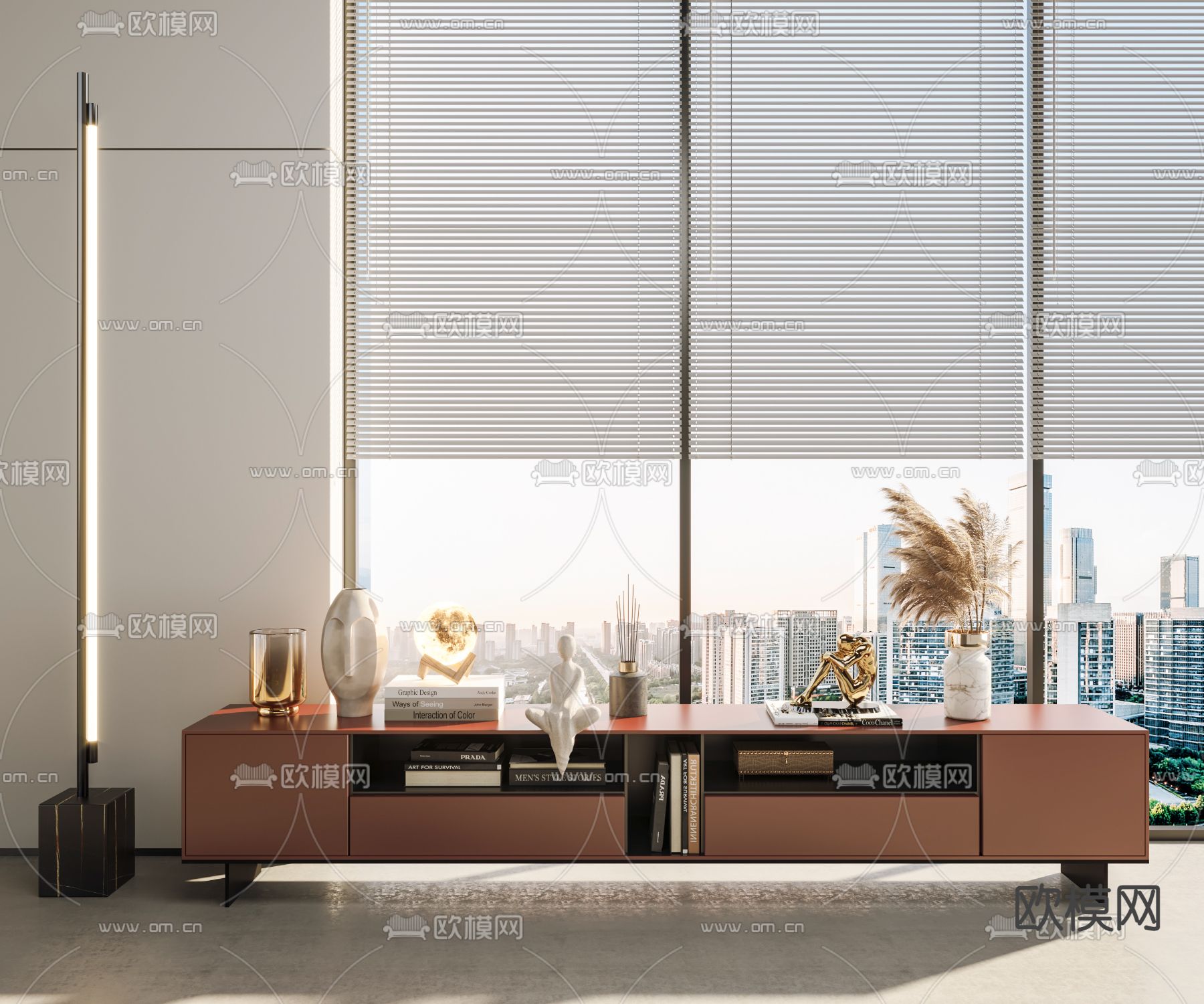 现代轻奢电视柜3d模型下载