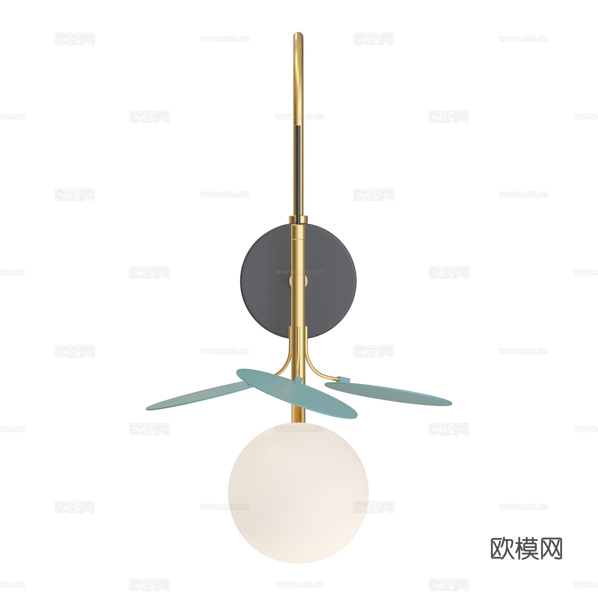 现代轻奢金属玻璃儿童壁灯3d模型