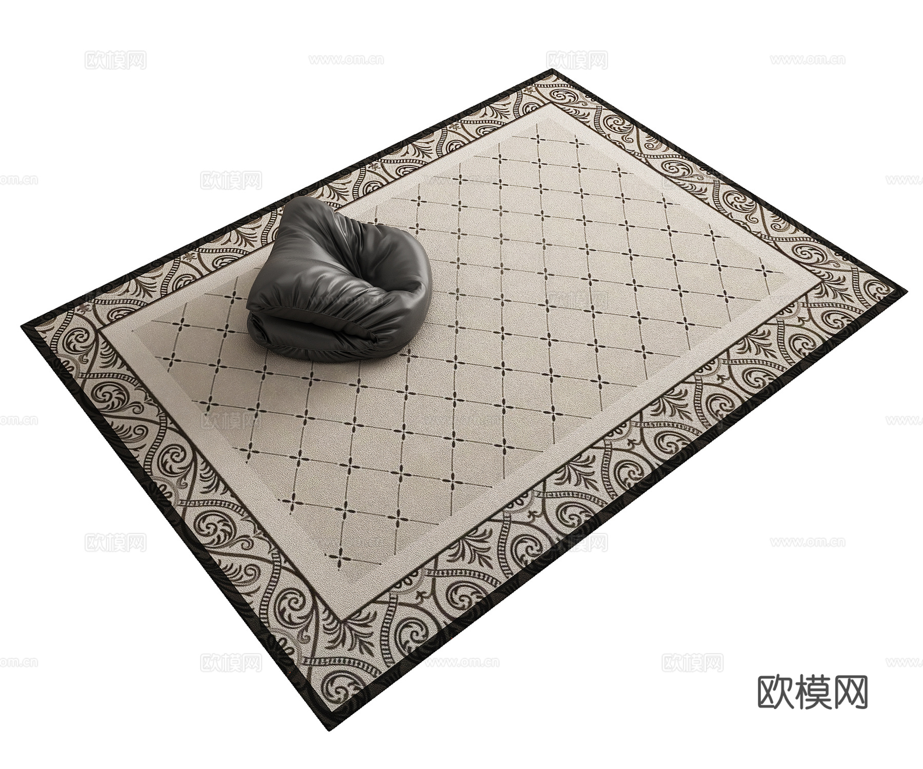 中古复古花纹地毯3d模型