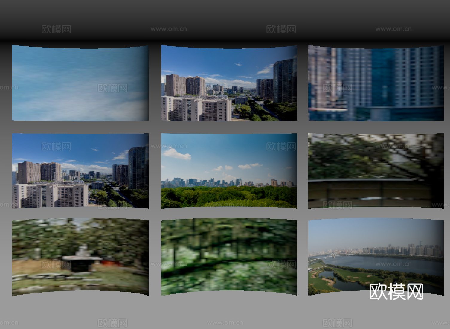 现代环绕背景 户外外景 城市背景 背景景观环绕su模型