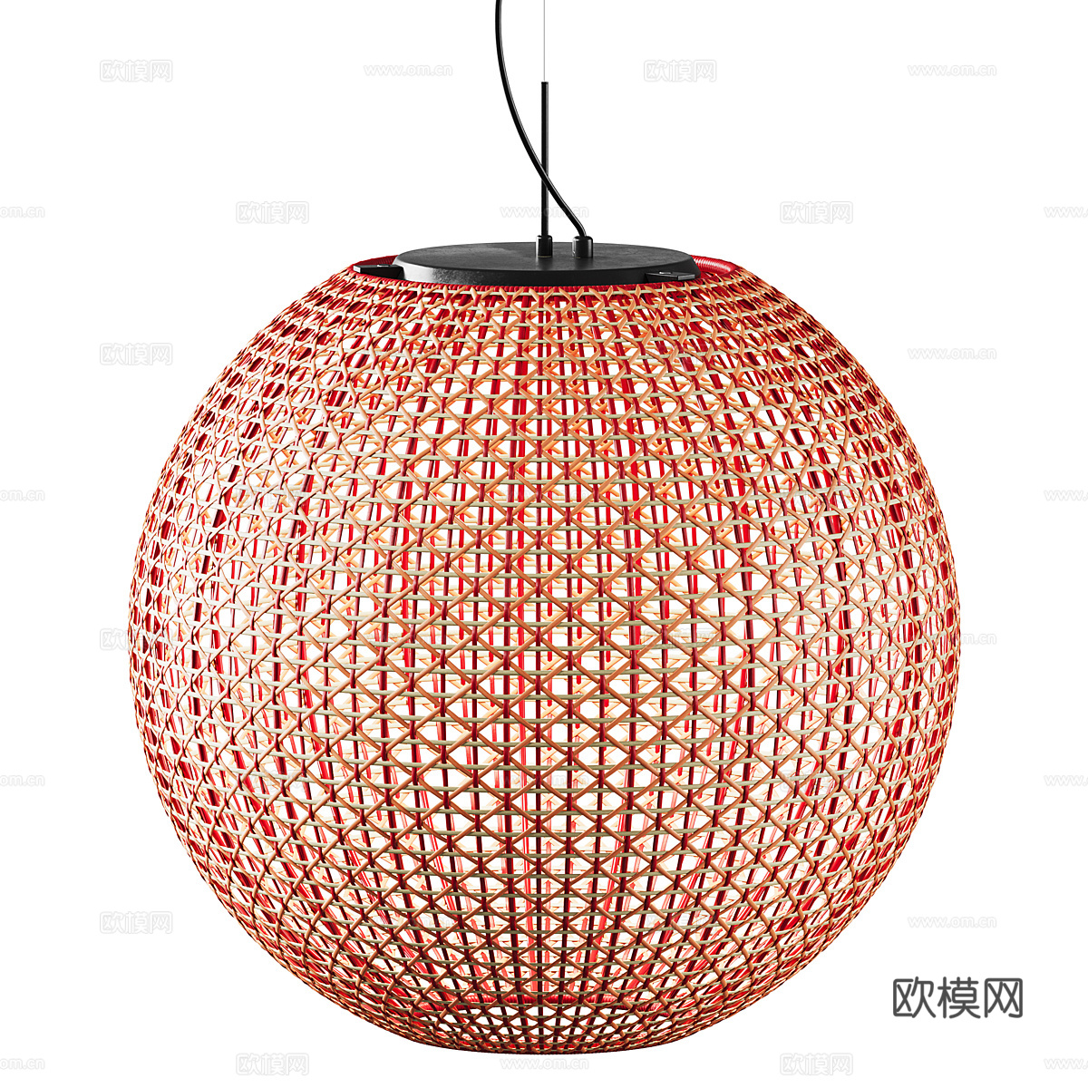 新中式藤编装饰吊灯3d模型