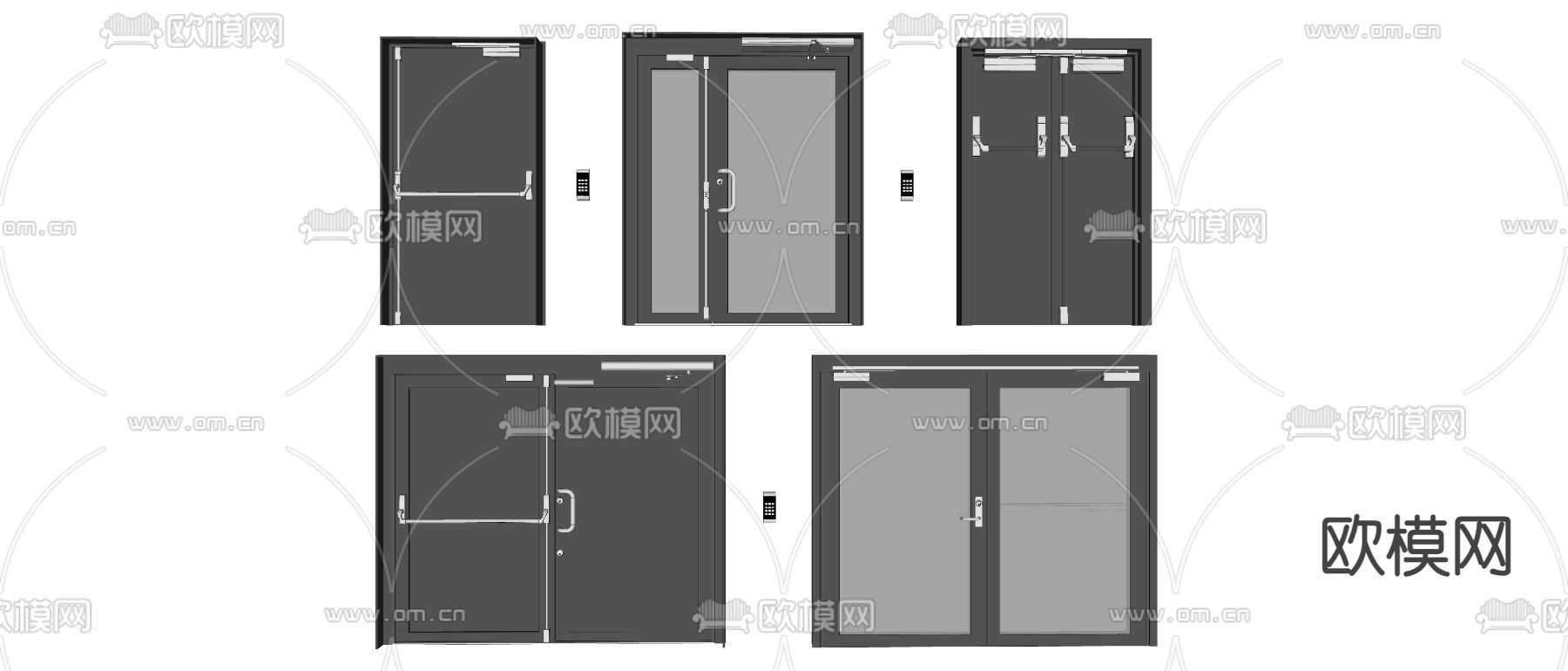 防火门 安全门 逃生门 消防通道门 应急通道门su模型