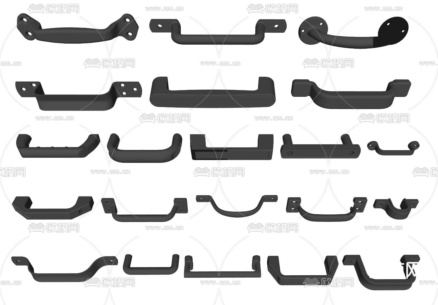 门把手 柜门拉手su模型