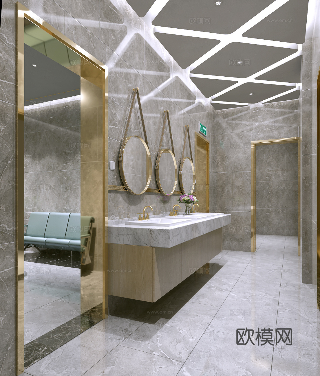 现代卫生间 洗手盆 茶几 沙发3d模型