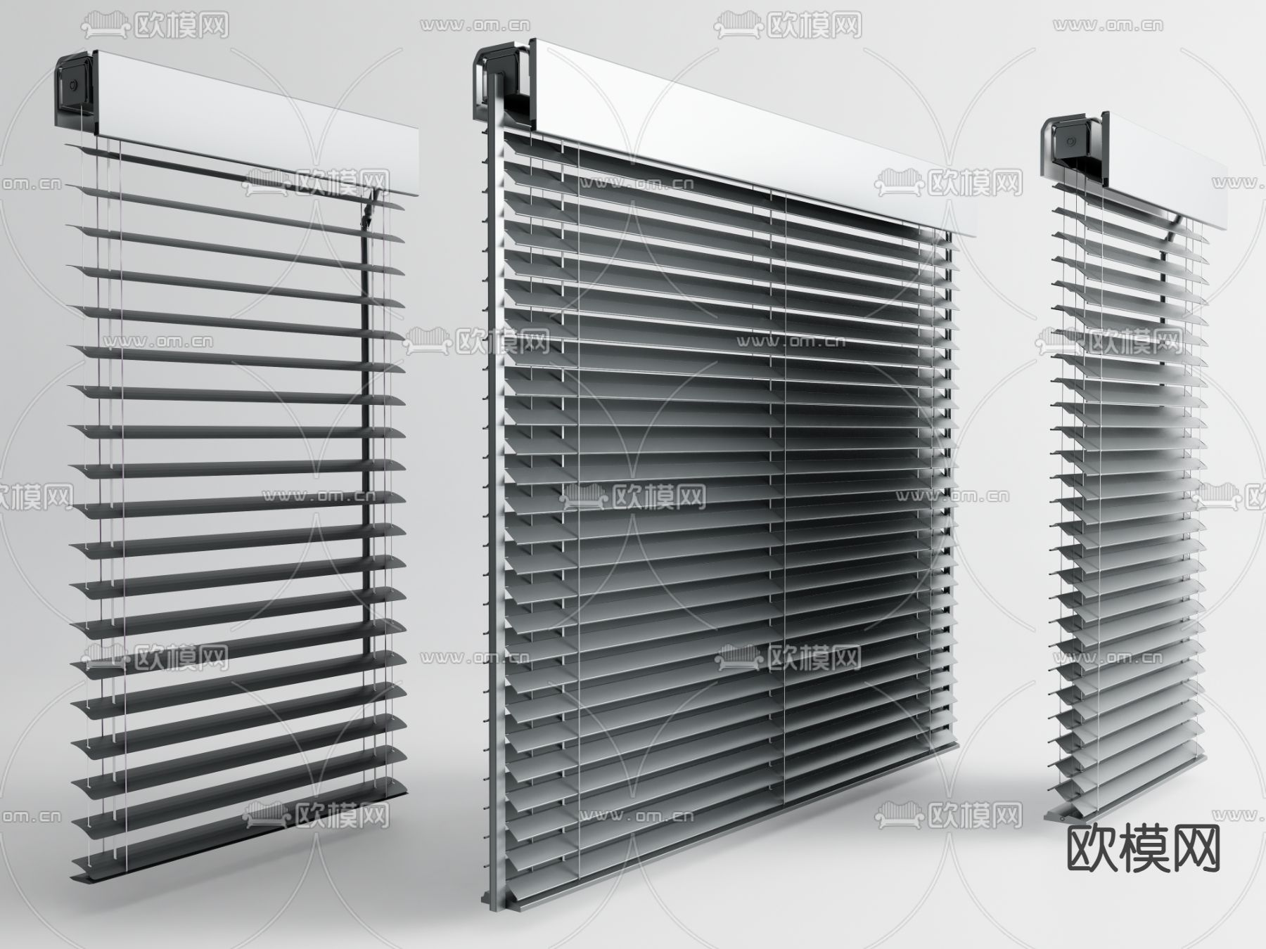 现代百叶窗 遮阳帘 窗帘su模型
